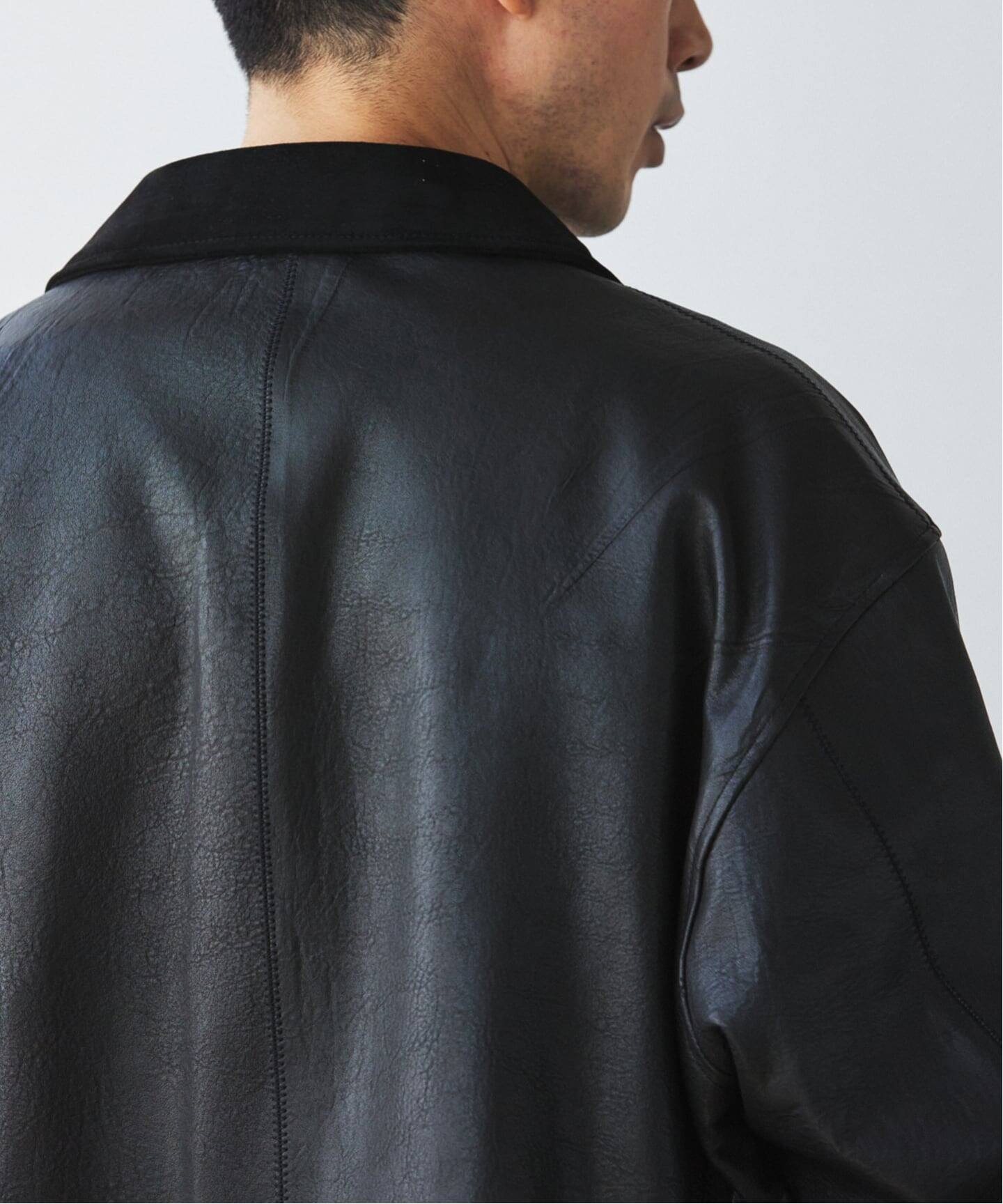 極美品 本革 ラムレザー エディフィス ラブークル ムートン レザージャケット edifice la boucle ムートンジャケット 本革 やぎ革 ラブークル