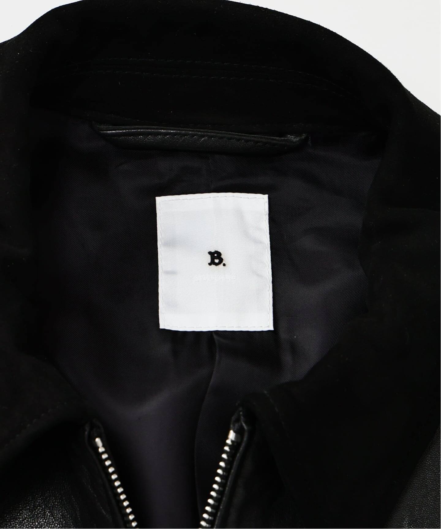 極美品 本革 ラムレザー エディフィス ラブークル ムートン レザージャケット edifice la boucle ムートンジャケット 本革 やぎ革 ラブークル