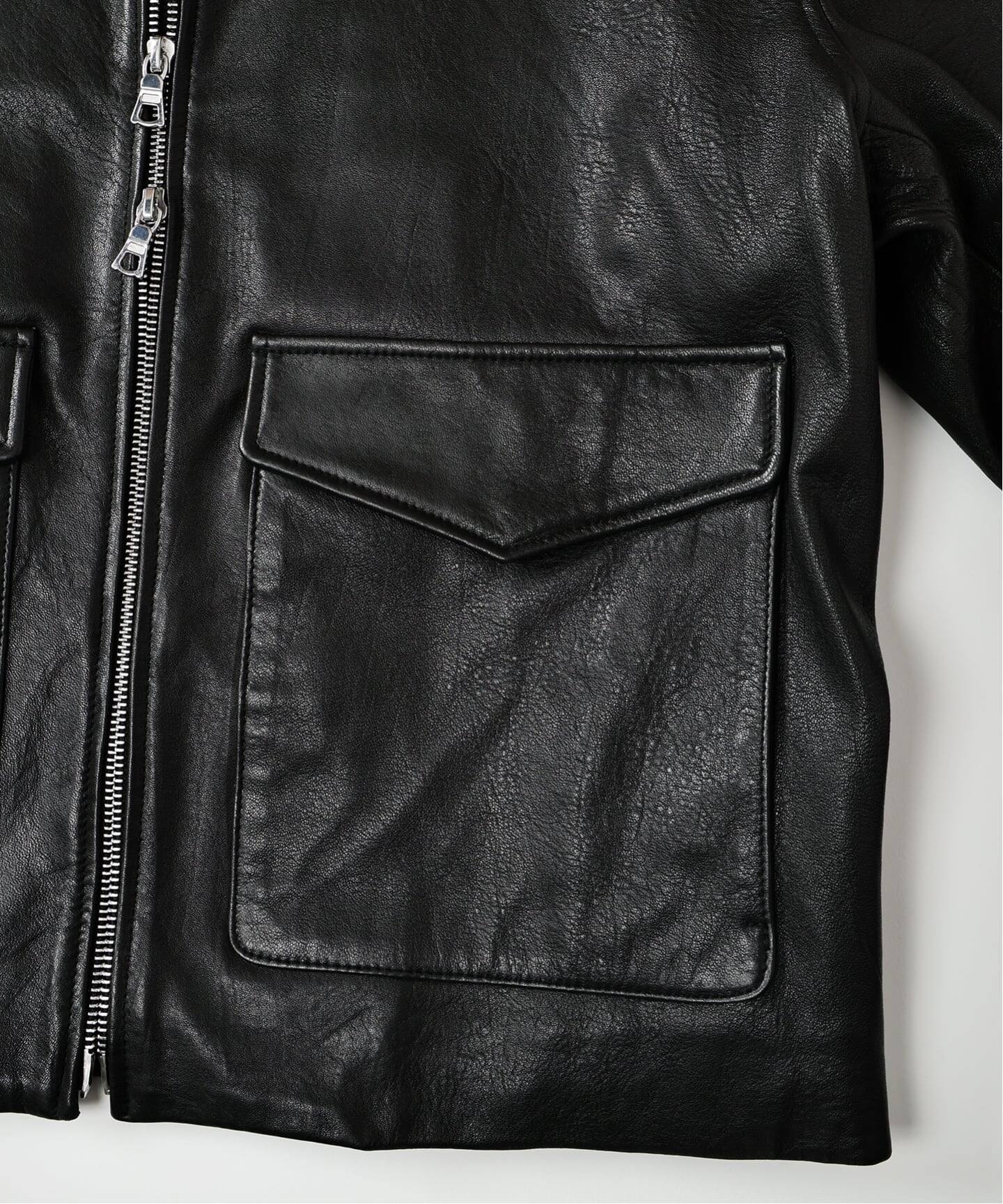 LA BOUCLE (ラブークル) LAMB LEATHER FLIGHT ジャケット（レザー