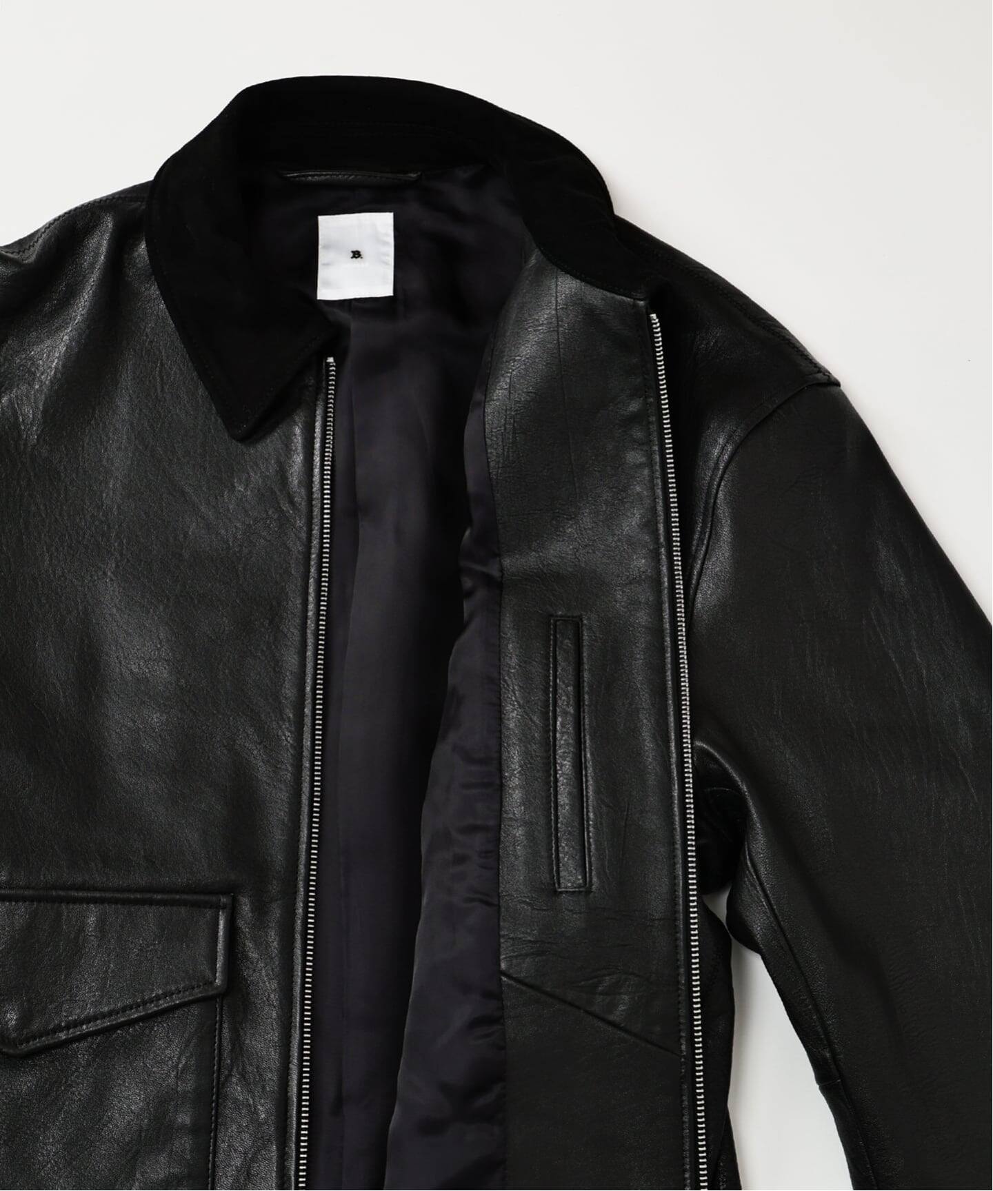 極美品 本革 ラムレザー エディフィス ラブークル ムートン レザージャケット edifice la boucle ムートンジャケット 本革 やぎ革 ラブークル