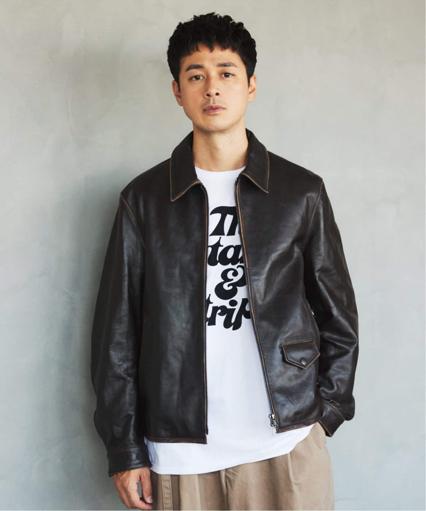 ラムレザー フレンチアンティーク ライダースジャケット（レザー