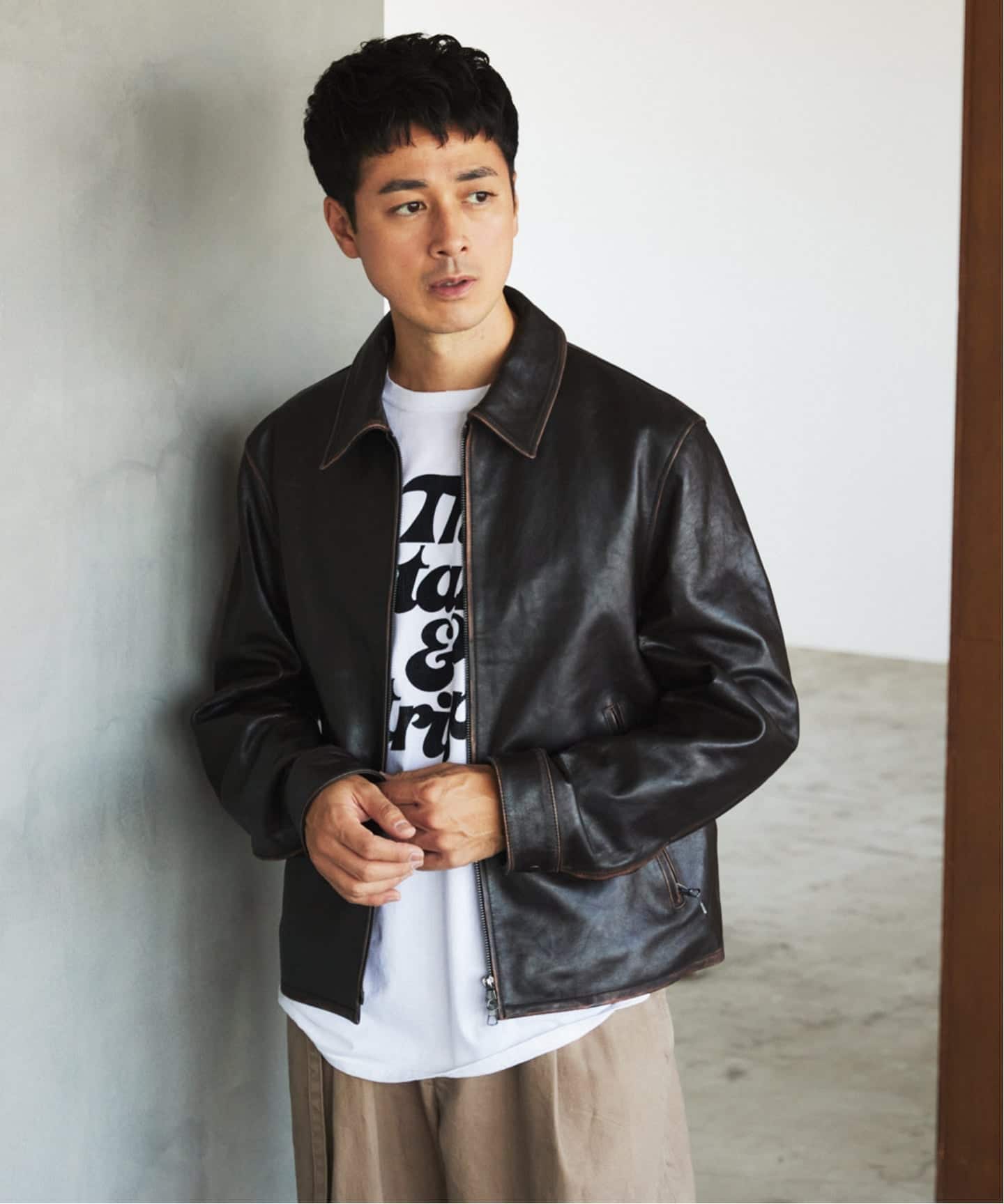 ラムレザー フレンチアンティーク ライダースジャケット（レザー