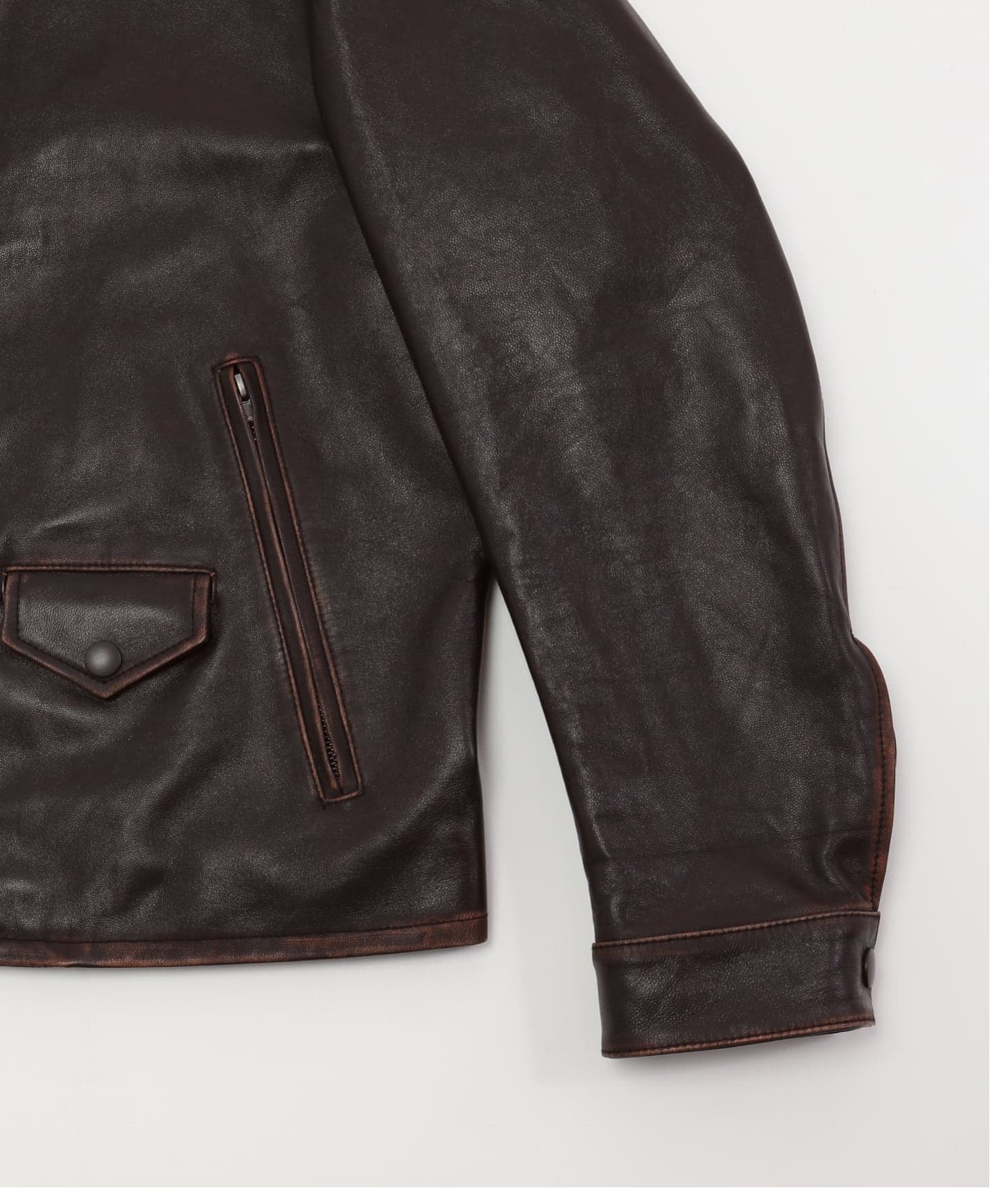 ラムレザー フレンチアンティーク ライダースジャケット（レザー