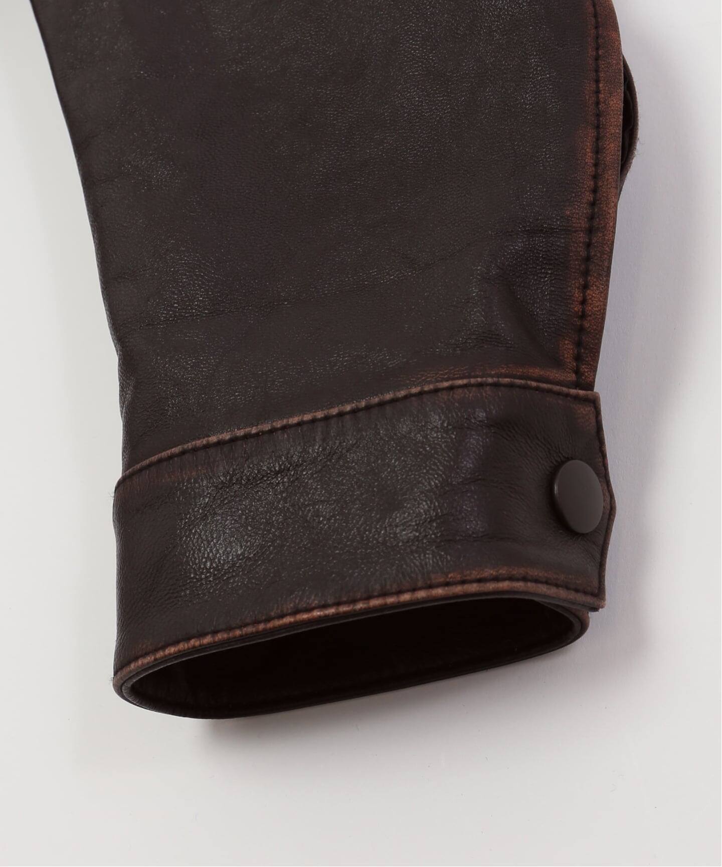 ラムレザー フレンチアンティーク ライダースジャケット（レザー