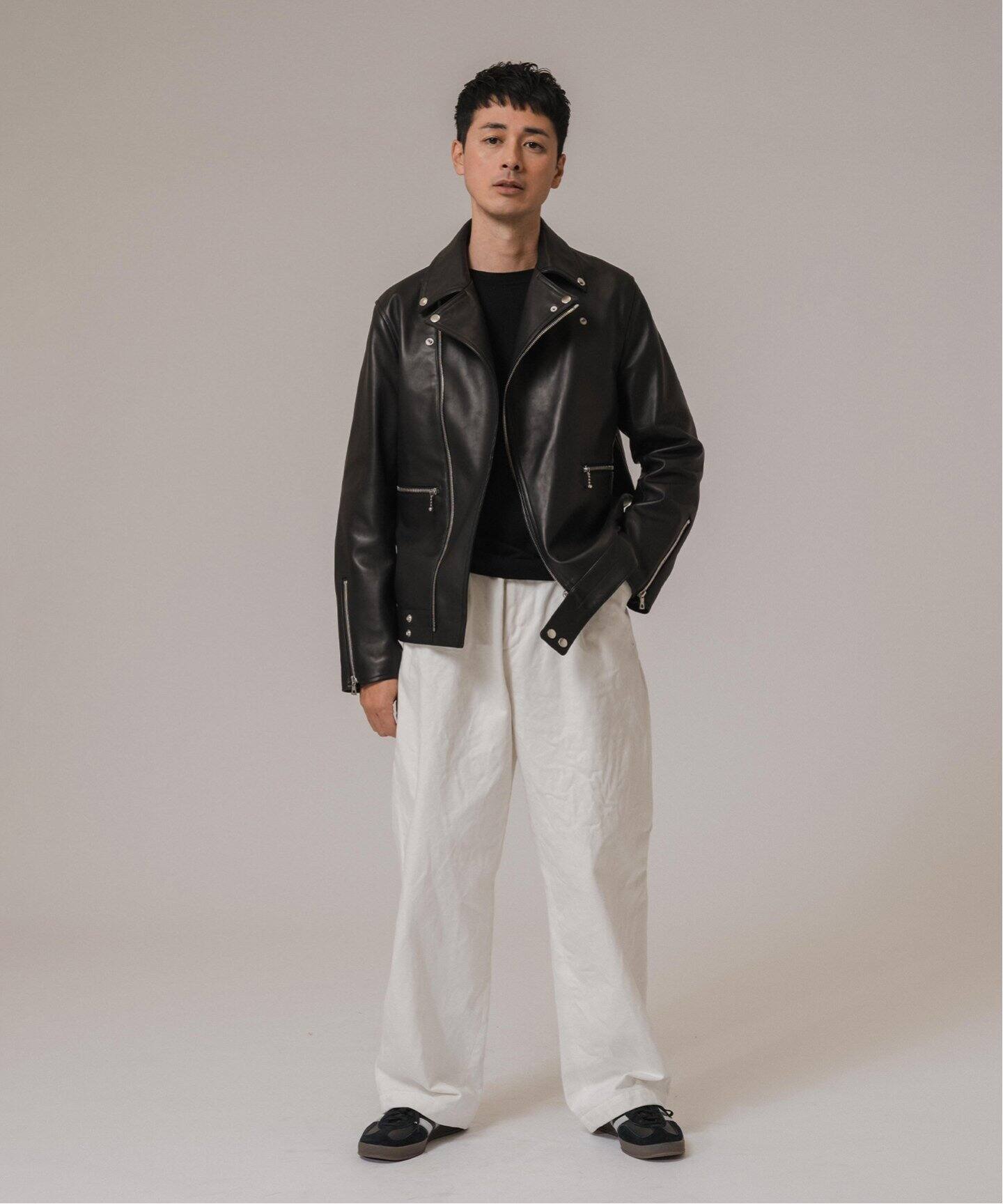 CONFFECT EDIFICE】SHEEPLEATHER MORTORCYCLE DOUBLE JACKET（レザー 