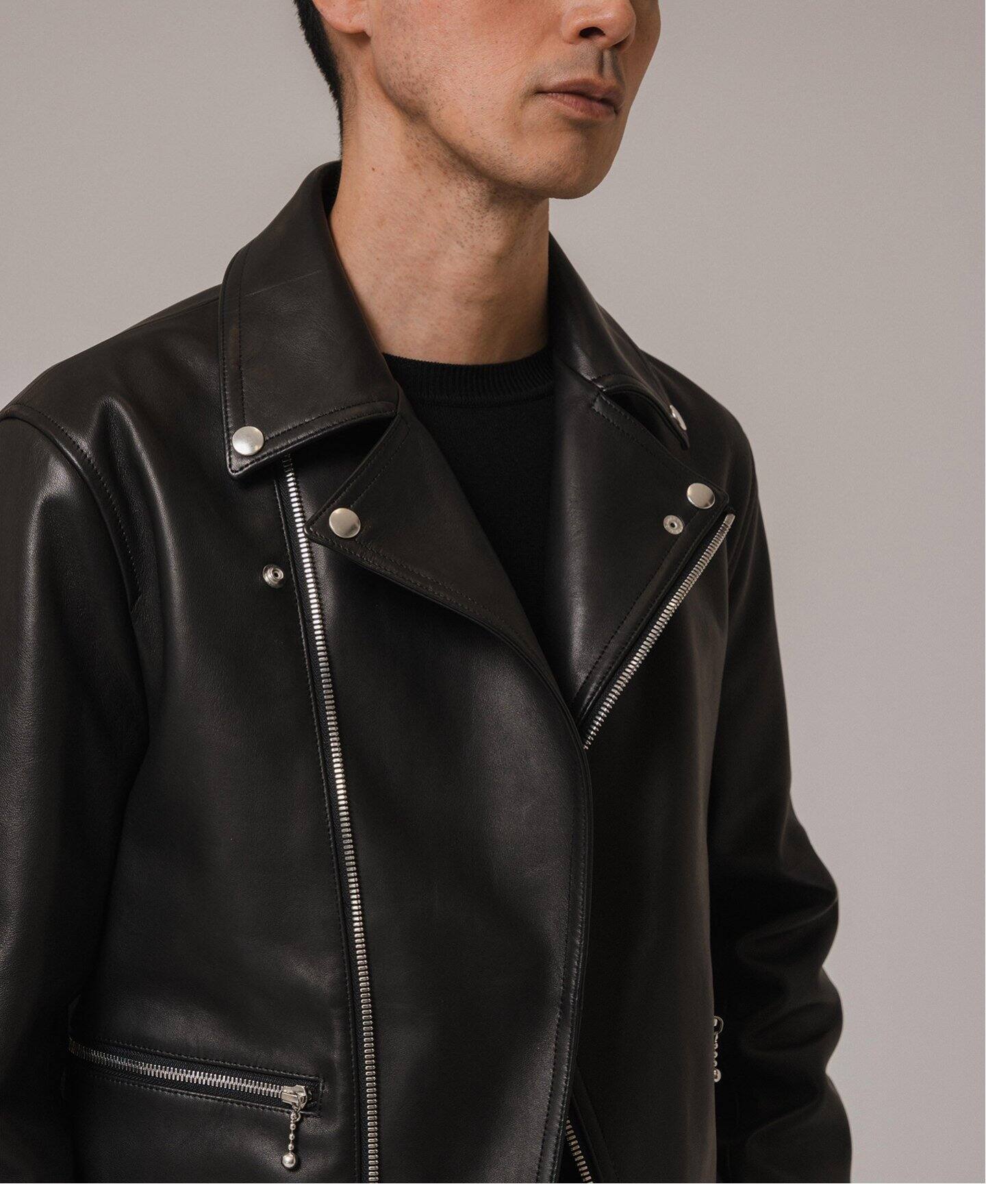 CONFFECT EDIFICE】SHEEPLEATHER MORTORCYCLE DOUBLE JACKET（レザー 
