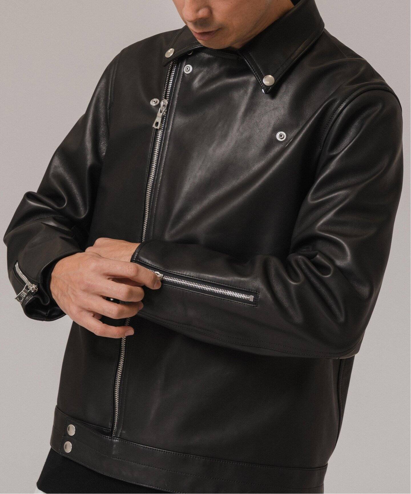 CONFFECT EDIFICE】SHEEPLEATHER MORTORCYCLE DOUBLE JACKET（レザー 