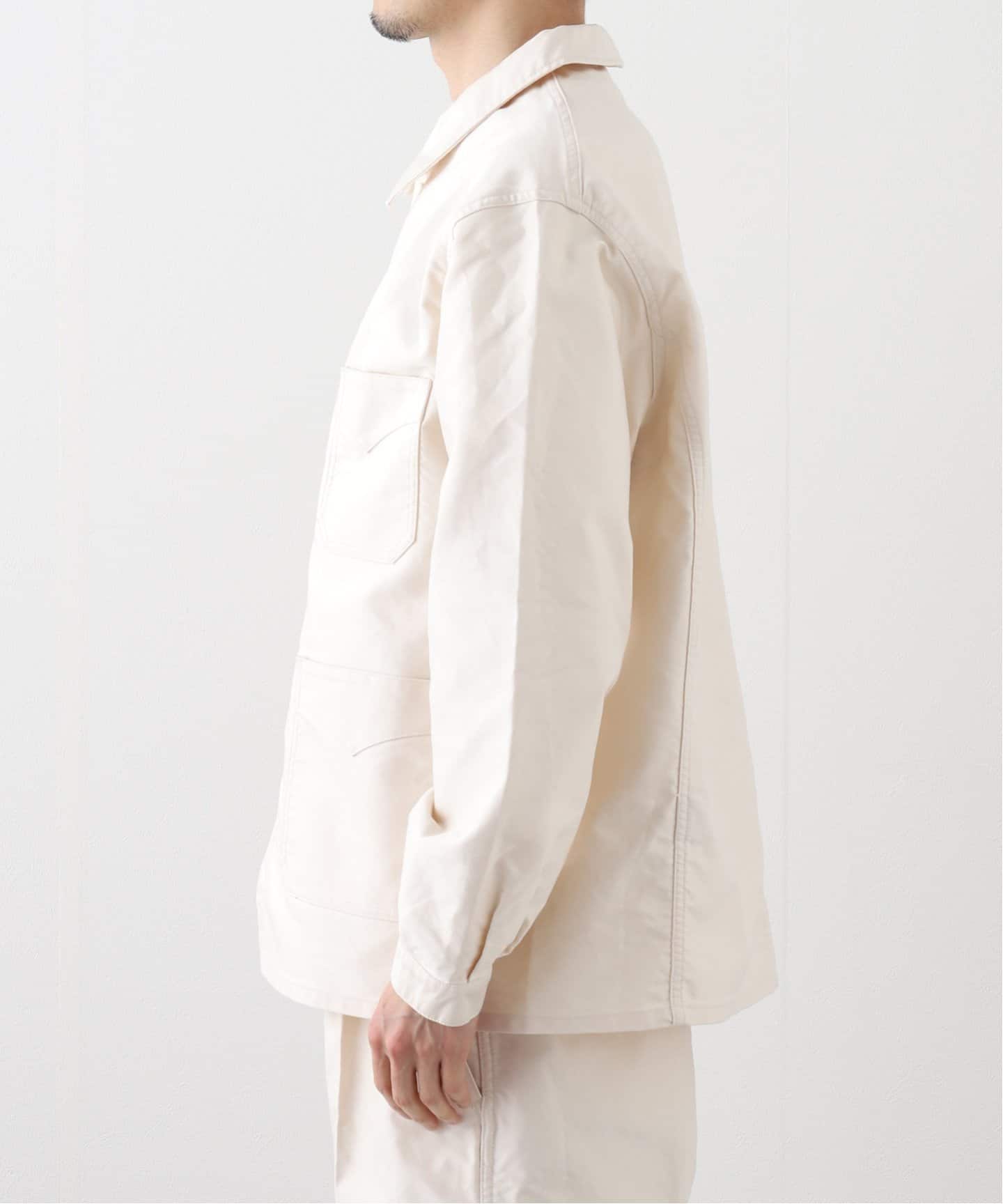 【フォロー割適用】Ets.Materiauxリネンフレンチワークジャケット 48 ETS.MATERIAUX