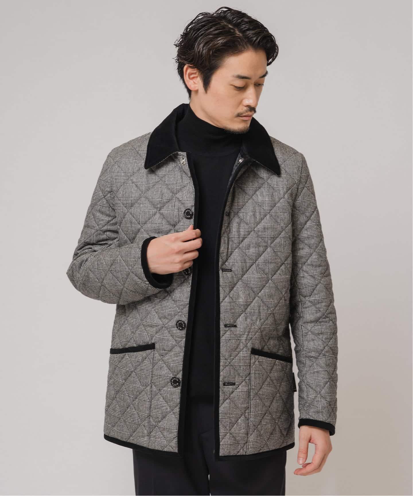 MACKINTOSH グレー系 グレンチェック柄 ピーコート ブリティッシュ