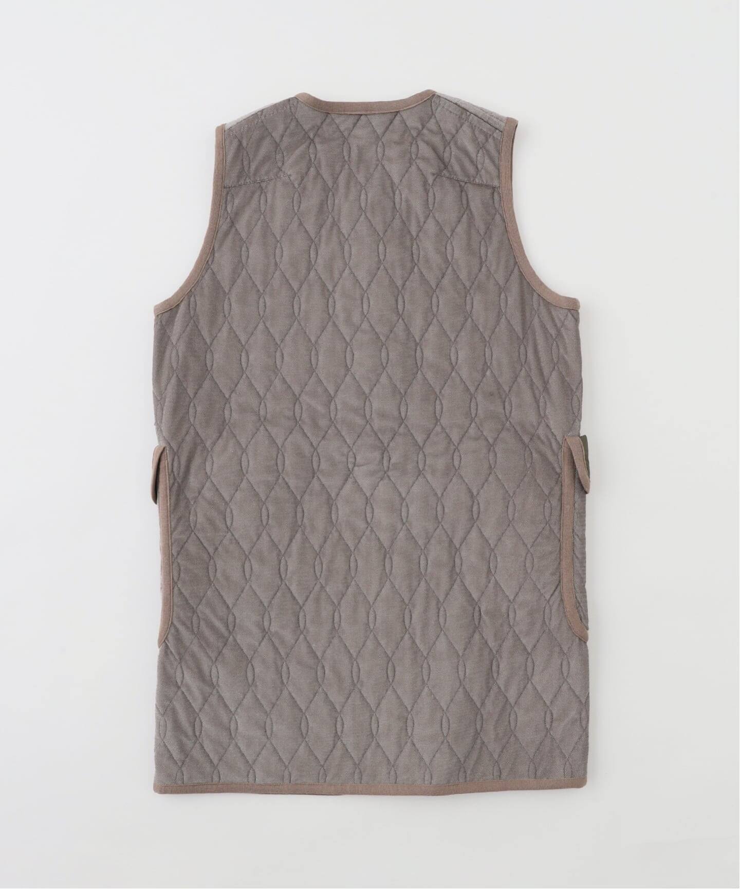 m's braque (エムズ ブラック) SILK LOFT QUILTING CAR LONG ベスト