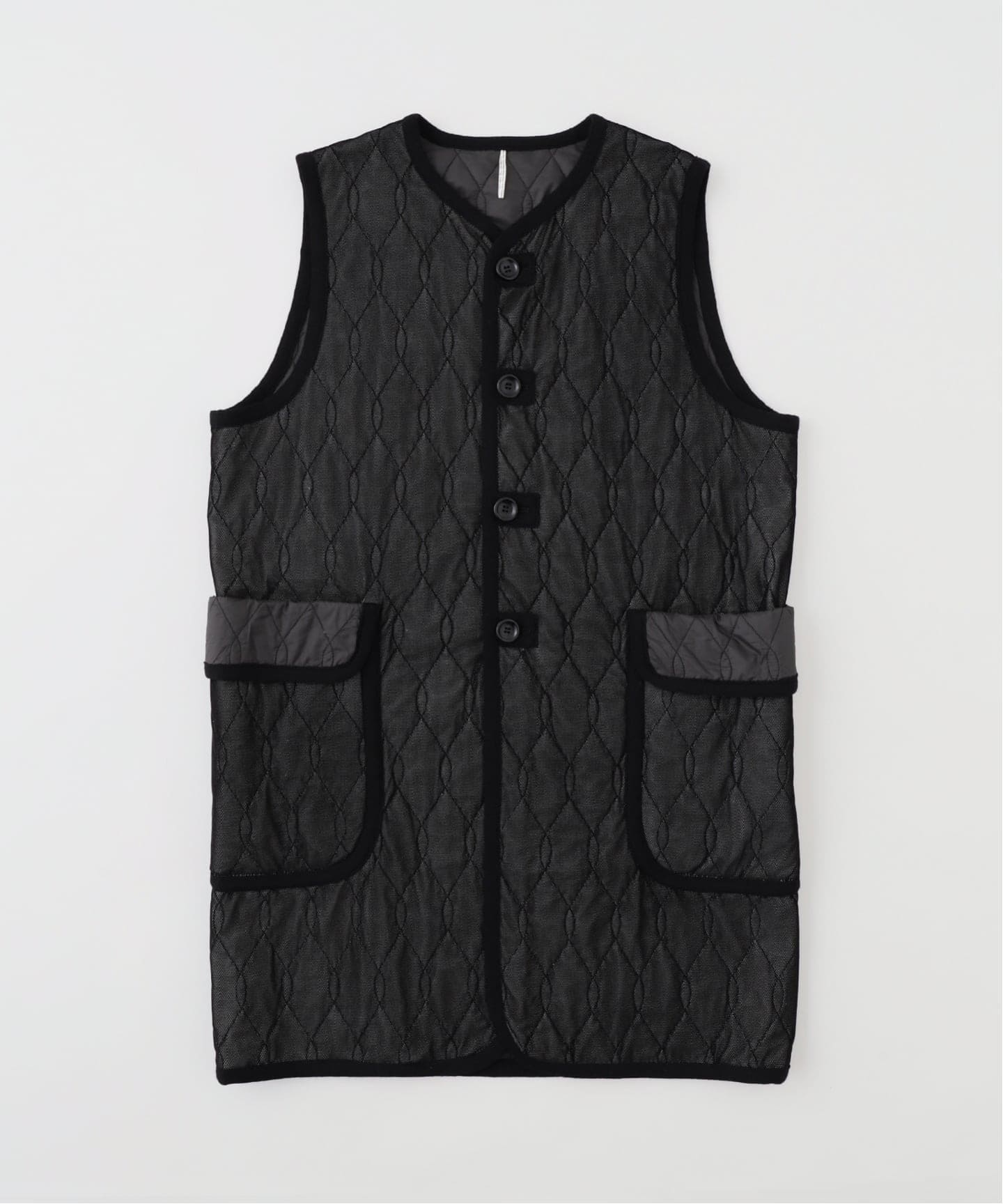 美品m's braque エムズブラック ベスト 2019ss 1LDK m's braque (エムズ ブラック) SILK-LOFT QUILTING CAR LONG