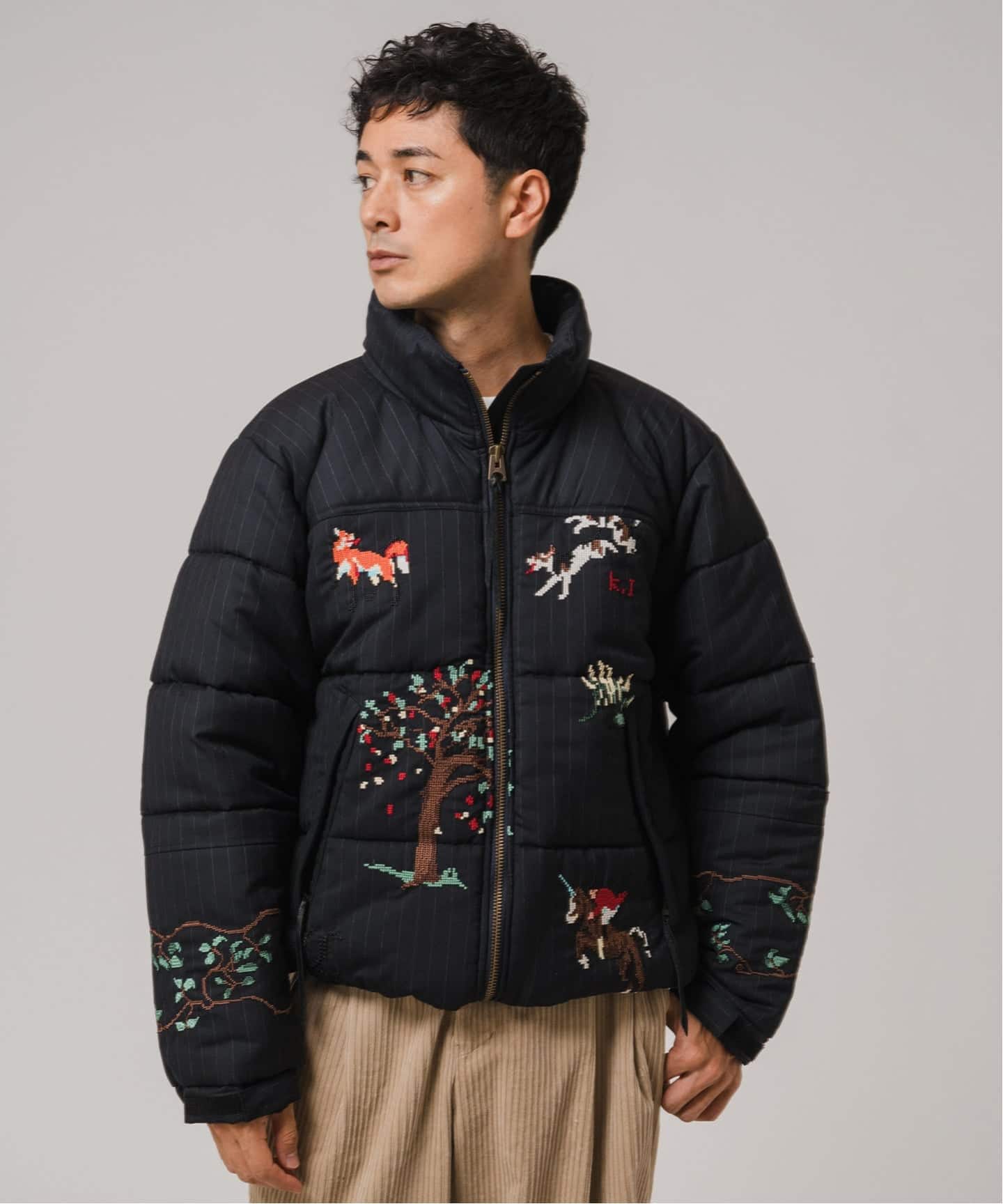 KHOKI Hand embroidery jacket 刺繍ジャケット 予約》KHOKI（コッキ）別注 embroidery puffer jacke（その他ブルゾン