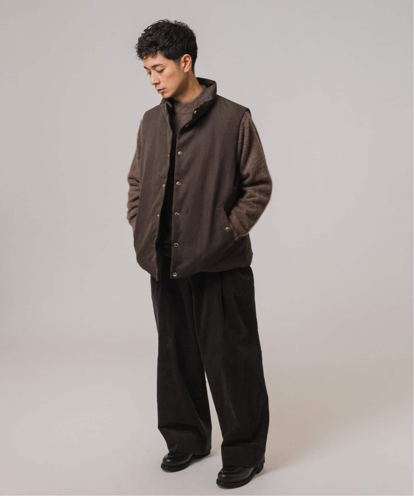 Cale(カル) for BOUCLE 別注 ウールラミードスキン DOWN VEST（ダウン