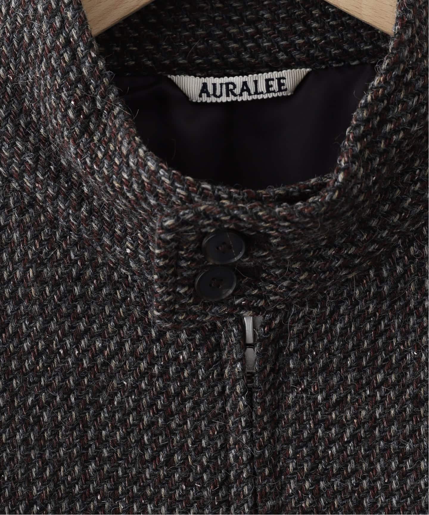 最終オーラリー アルパカウールシルクツイードジップブルゾン サイズ3 25AW AURALEE(オーラリー) ALPACA WOOL SILK TWEED ZIP BLOUSON