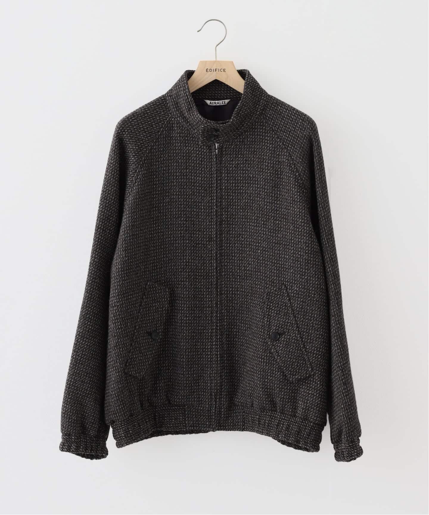 AURALEE ウールアルパカ ツイード ブルゾン ジャケット AURALEE (オーラリー) ALPACA WOOL SILK TWEED ZIP BLOUS