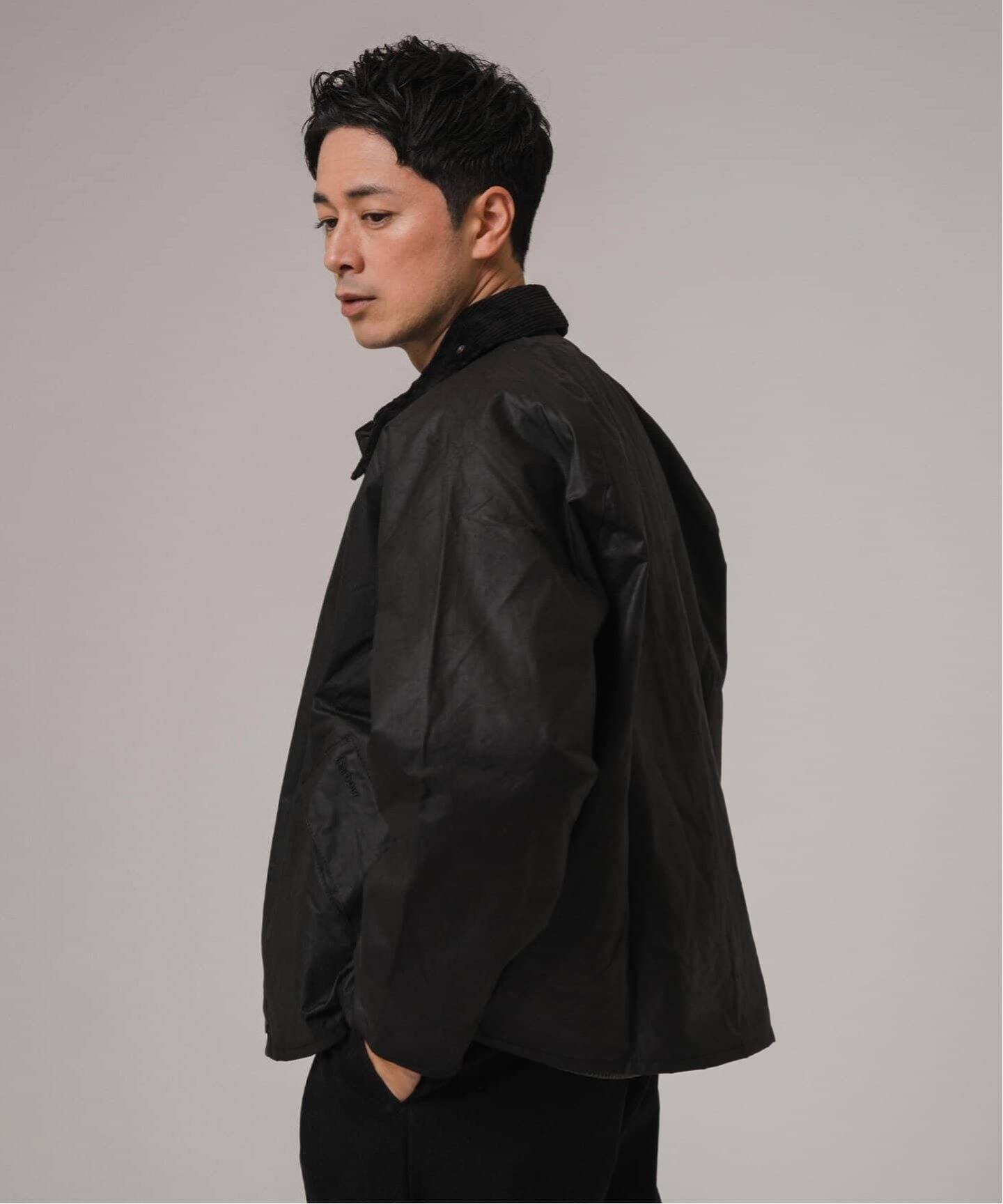Barbour TRANSPORT WAX 36 トランスポート　バブアー　黒 Transport Wax Cotton Short Blouson(32 BLK(Black)): Barbour