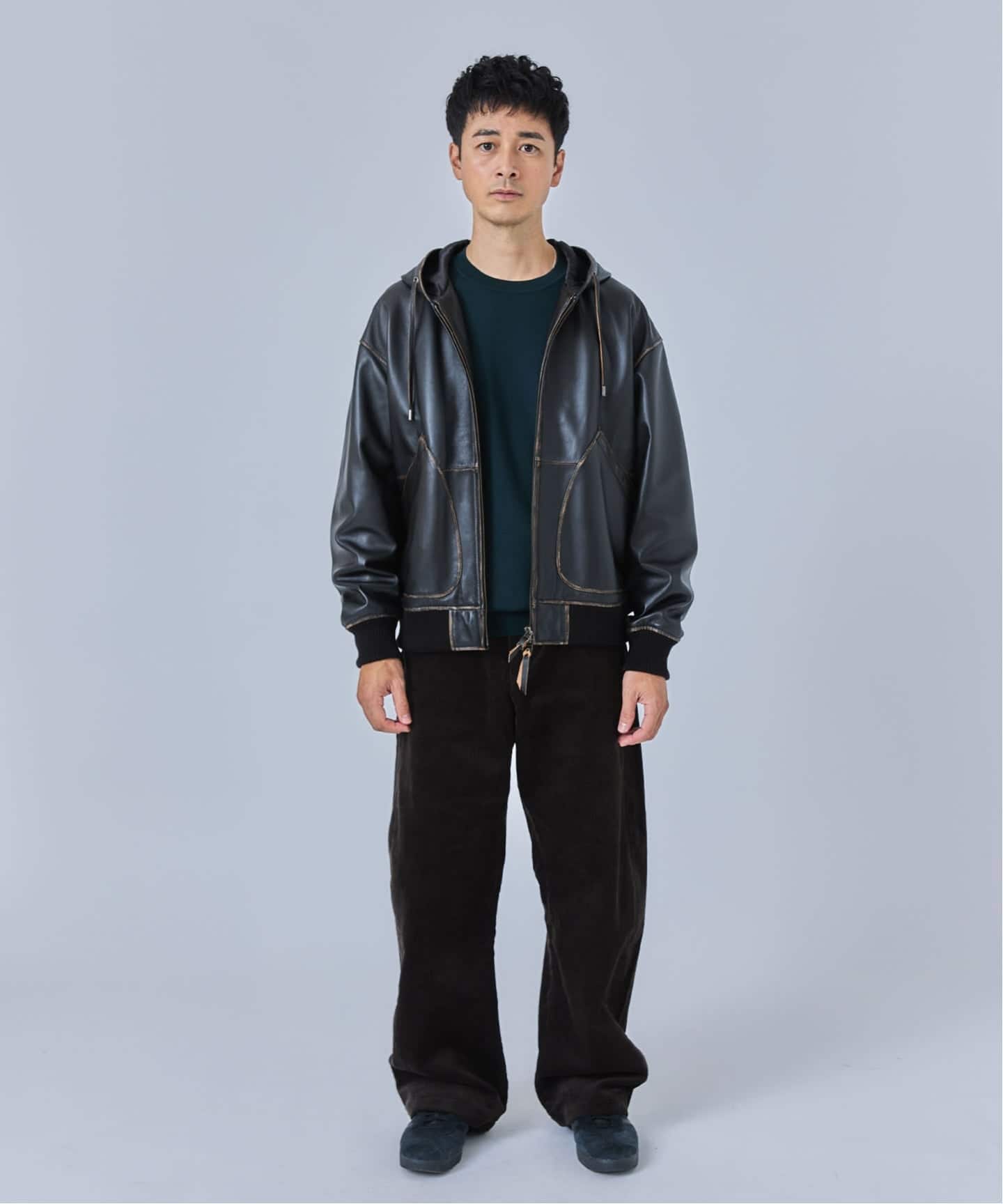 CCU(シーシーユー) 別注 Rub Skin パーカー（レザージャケット