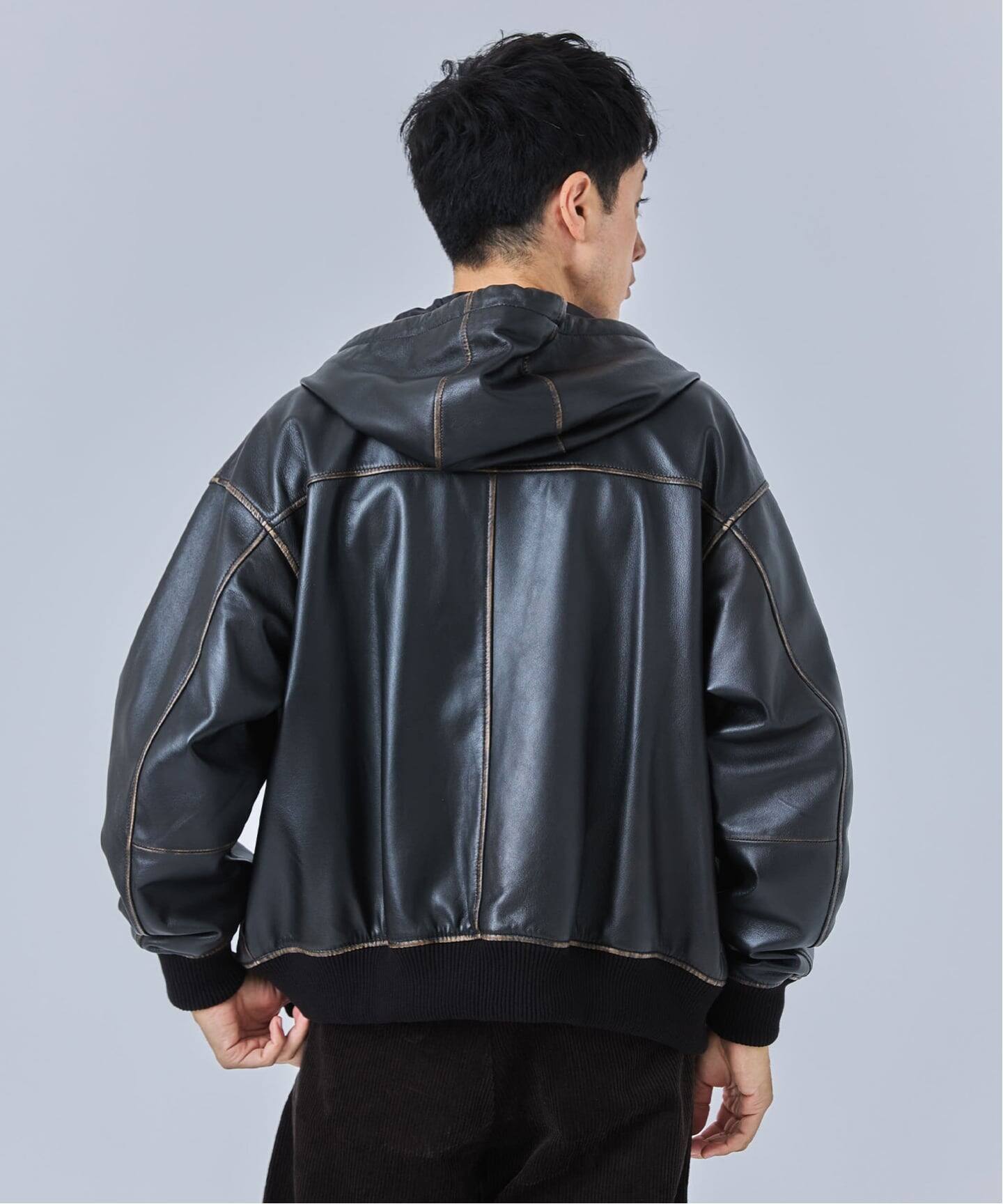 CCU(シーシーユー) 別注 Rub Skin パーカー（レザージャケット
