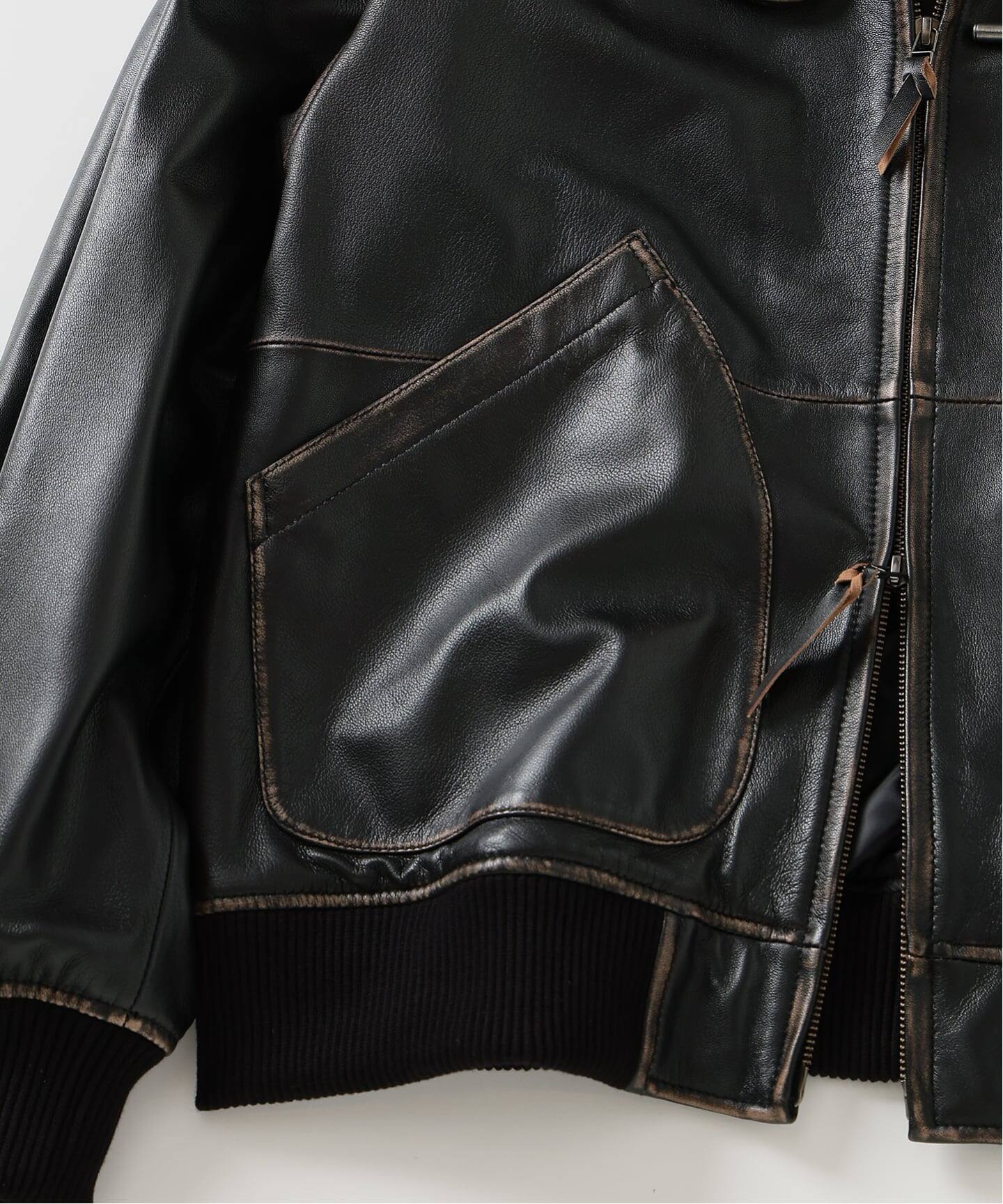 CCU(シーシーユー) 別注 Rub Skin パーカー（レザージャケット