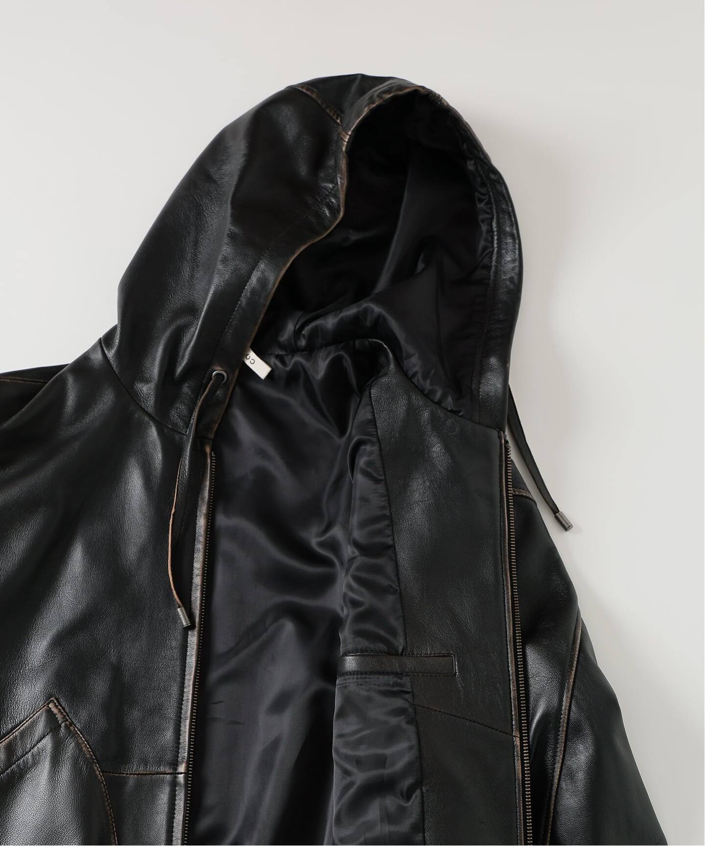 CCU(シーシーユー) 別注 Rub Skin パーカー（レザージャケット