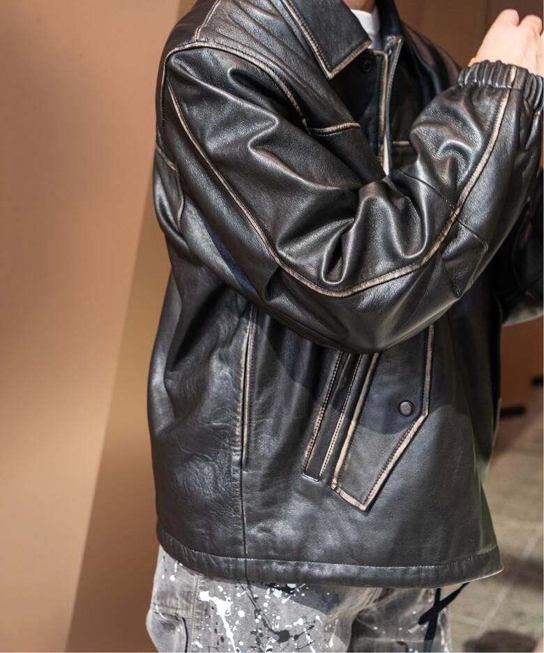 CCU(シーシーユー) 別注 Rub Skin コーチ JK（レザージャケット 