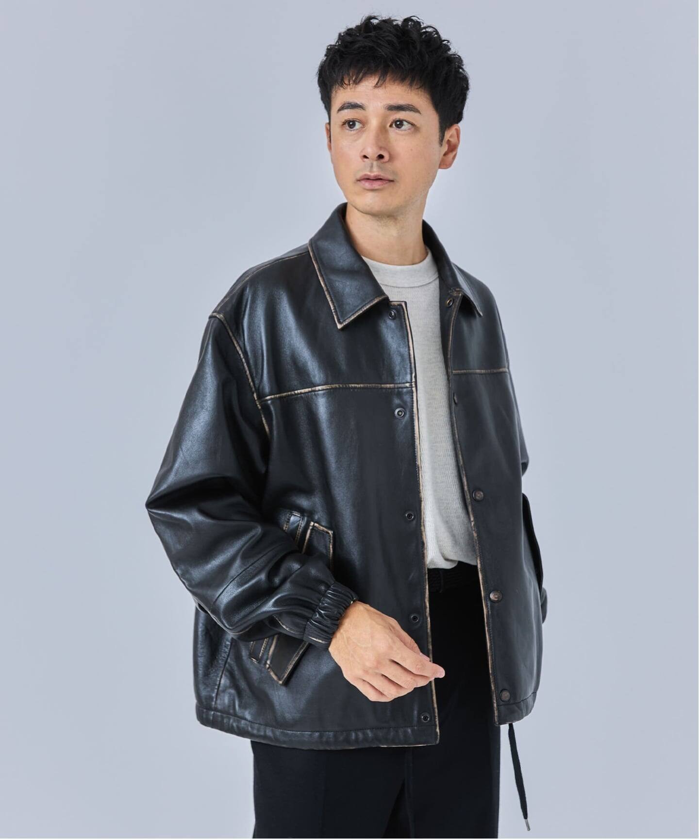 CCU(シーシーユー) 別注 Rub Skin コーチ JK（レザージャケット