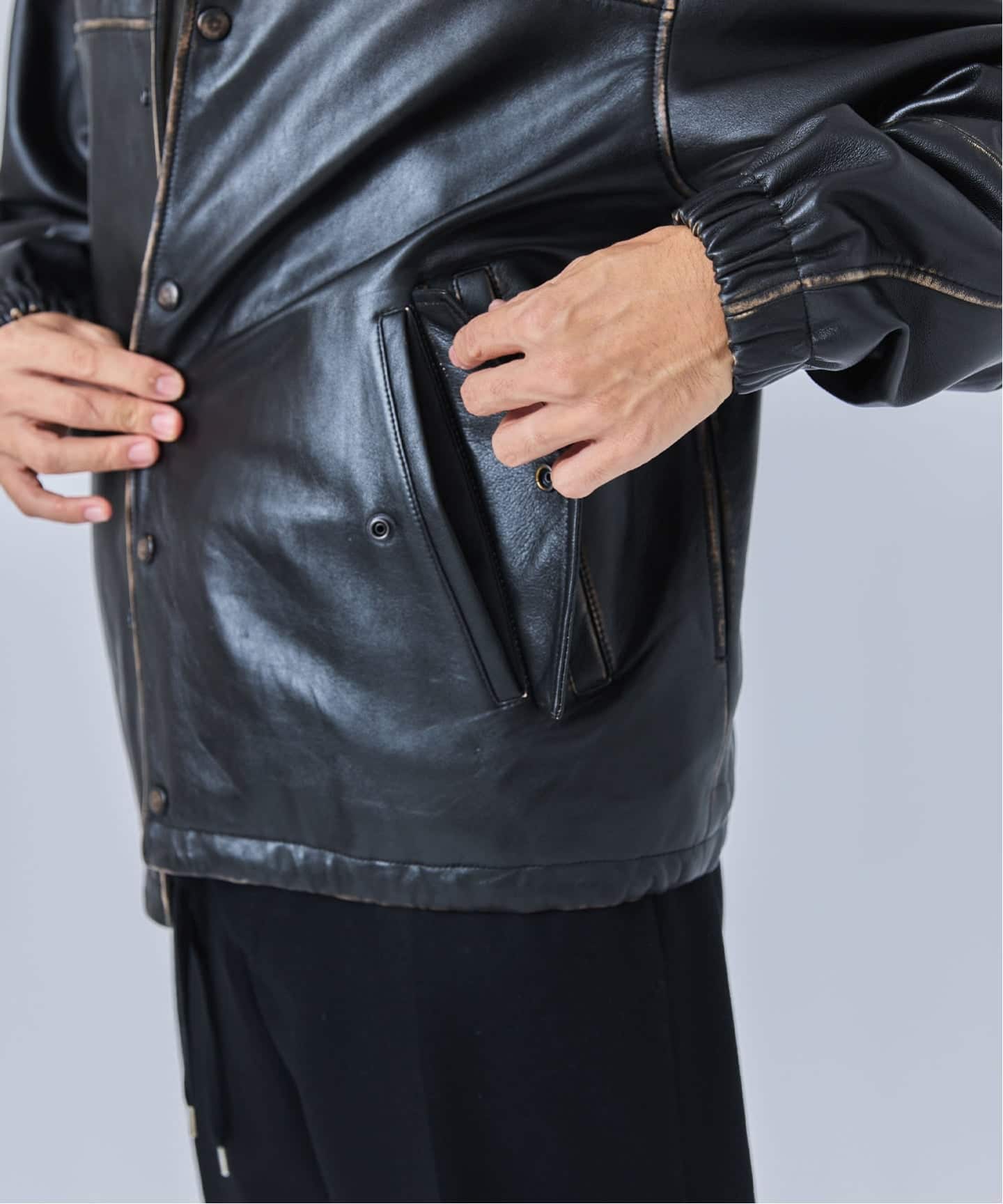 CCU(シーシーユー) 別注 Rub Skin コーチ JK（レザージャケット