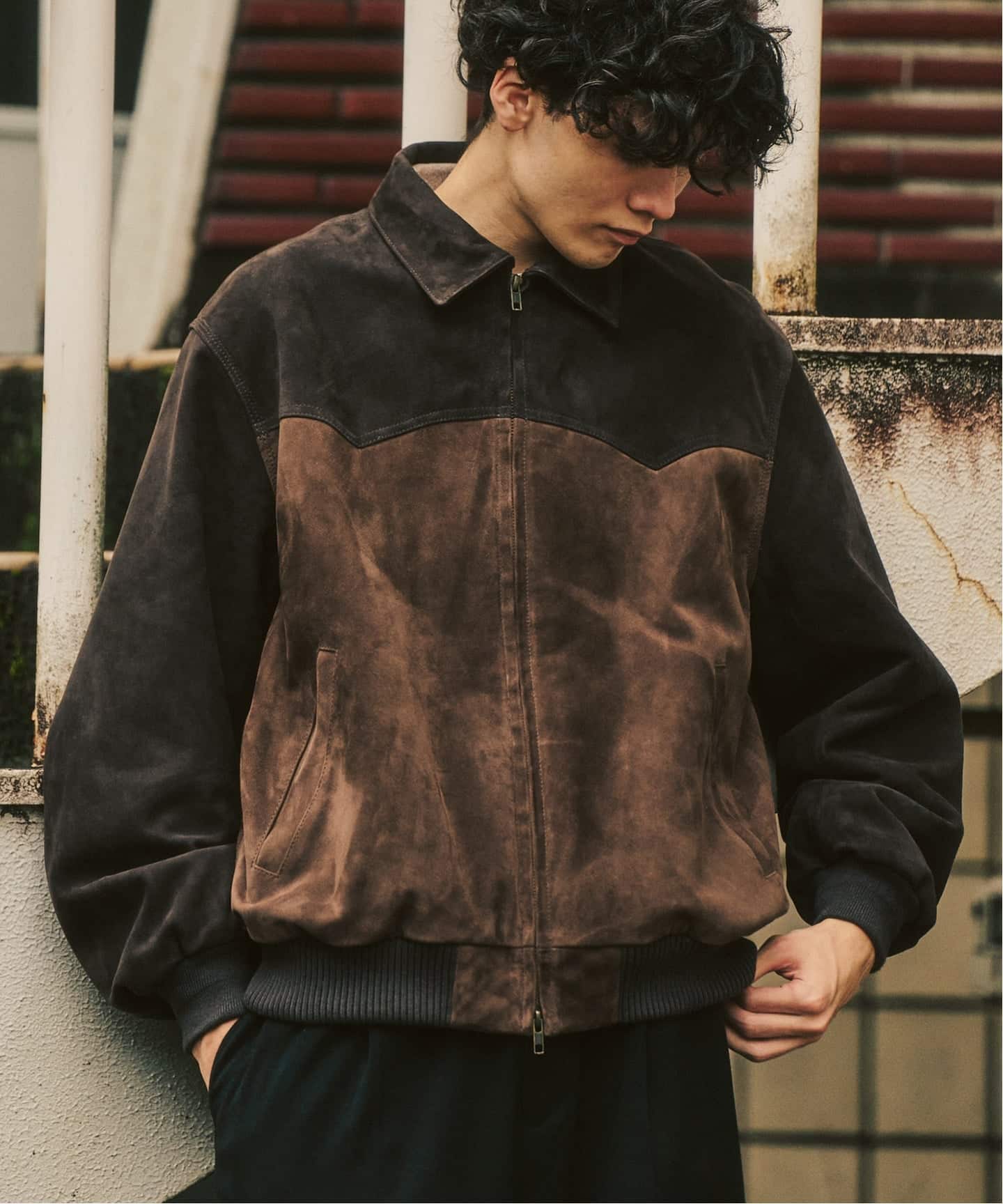 ラムスエード ジップヨークジャケット（レザージャケット）｜417