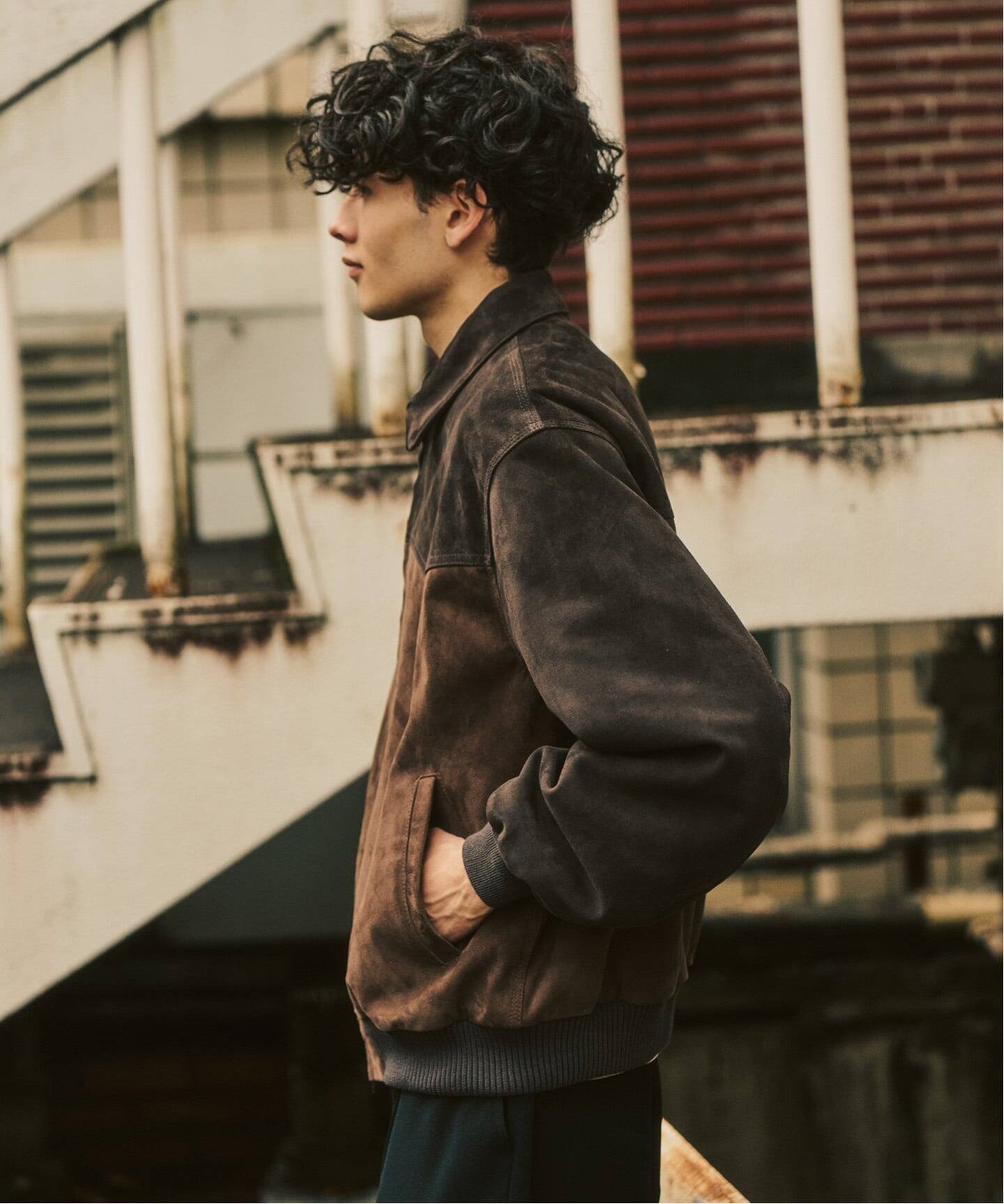 417 EDIFICE スウェード ゴートレザー ジャケット ブルゾン 417 EDIFICE（フォーワンセブンエディフィス）の「スエードウエスタン