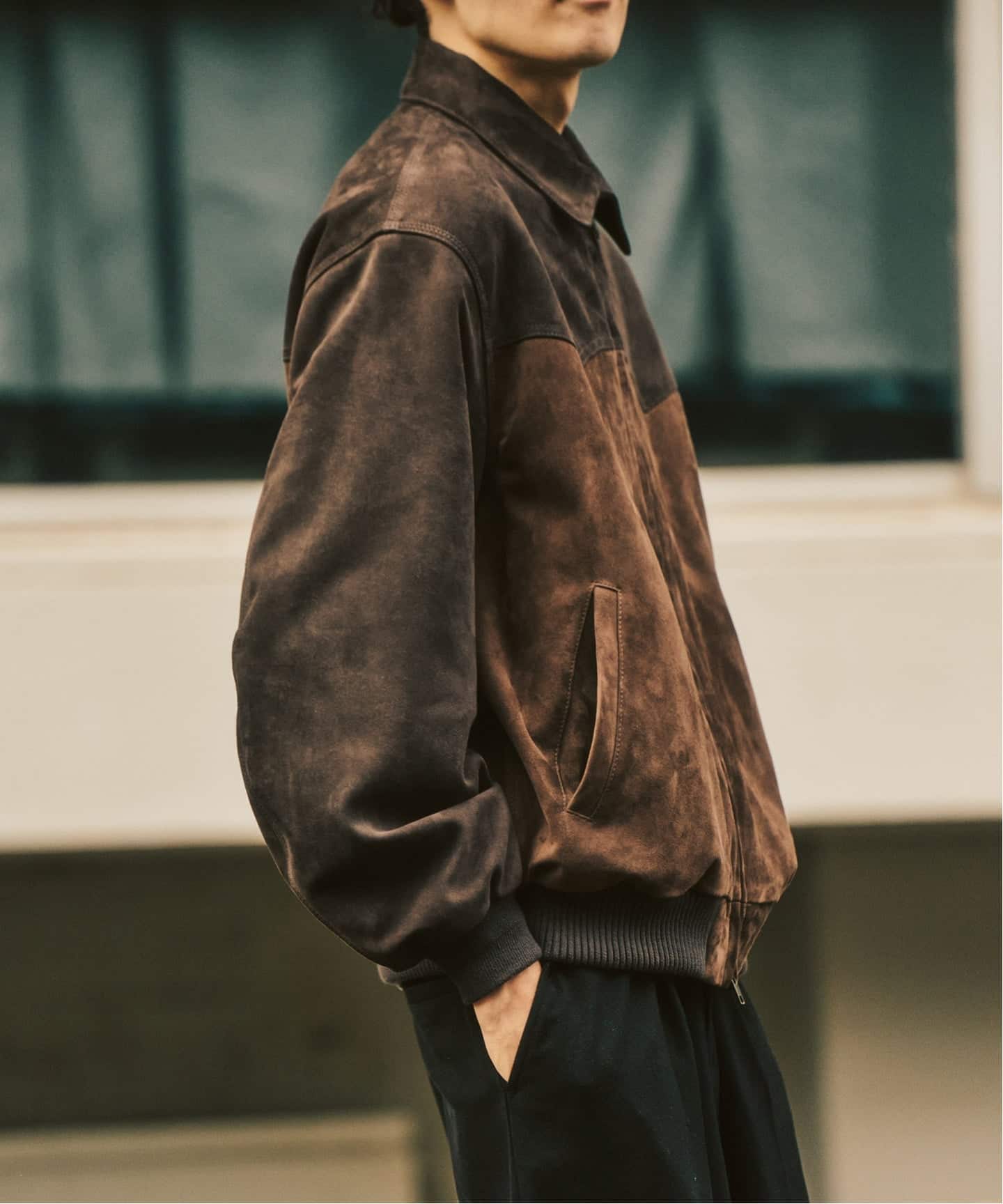 ラムスエード ジップヨークジャケット（レザージャケット）｜417