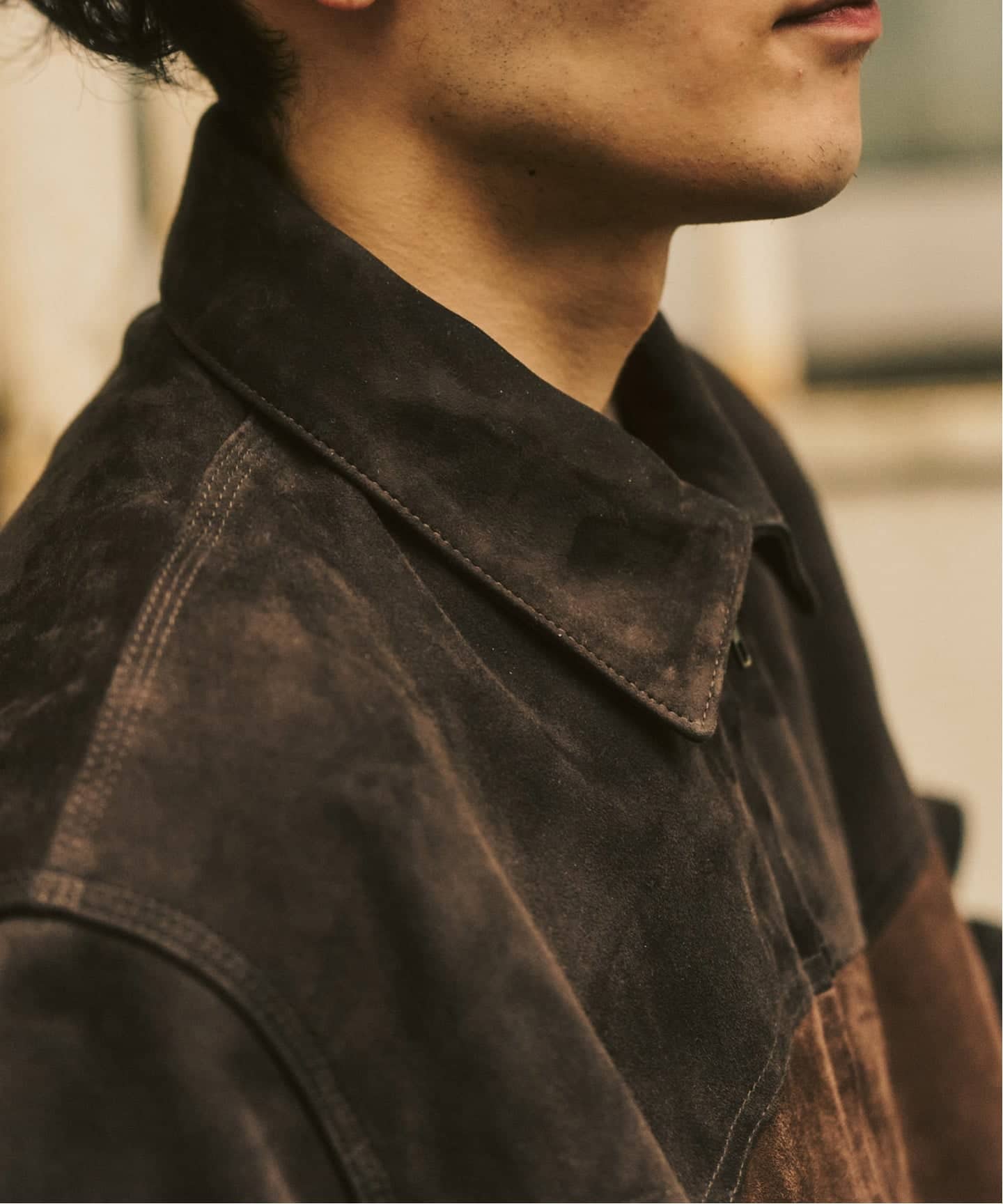 ラムスエード ジップヨークジャケット（レザージャケット）｜417