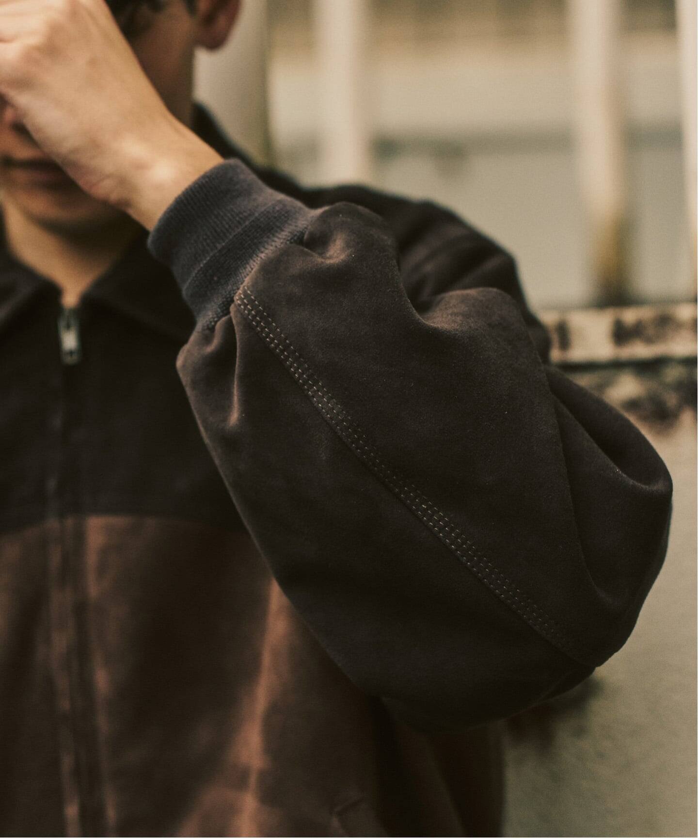 ラムスエード ジップヨークジャケット（レザージャケット）｜417