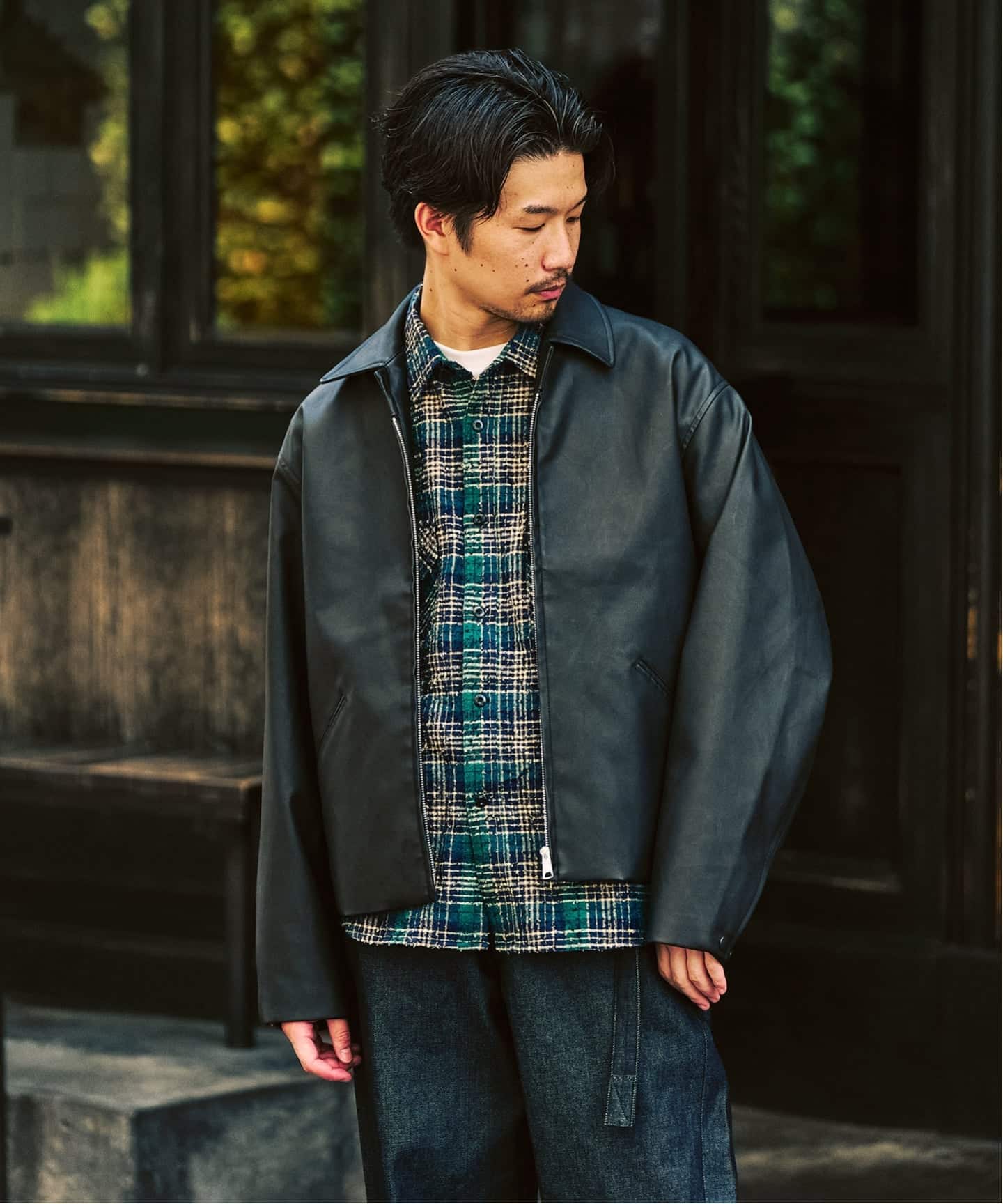 カーフL レザーショートブルゾン（レザージャケット）｜417 EDIFICE