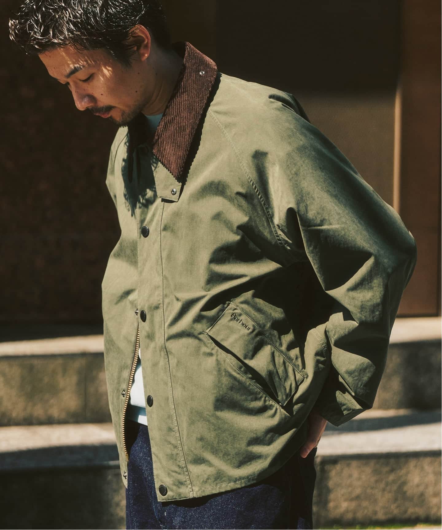 バブアー　transporter OS グリーン 40サイズ Barbour / バブアー os transporter casual jacket（その他ブルゾン