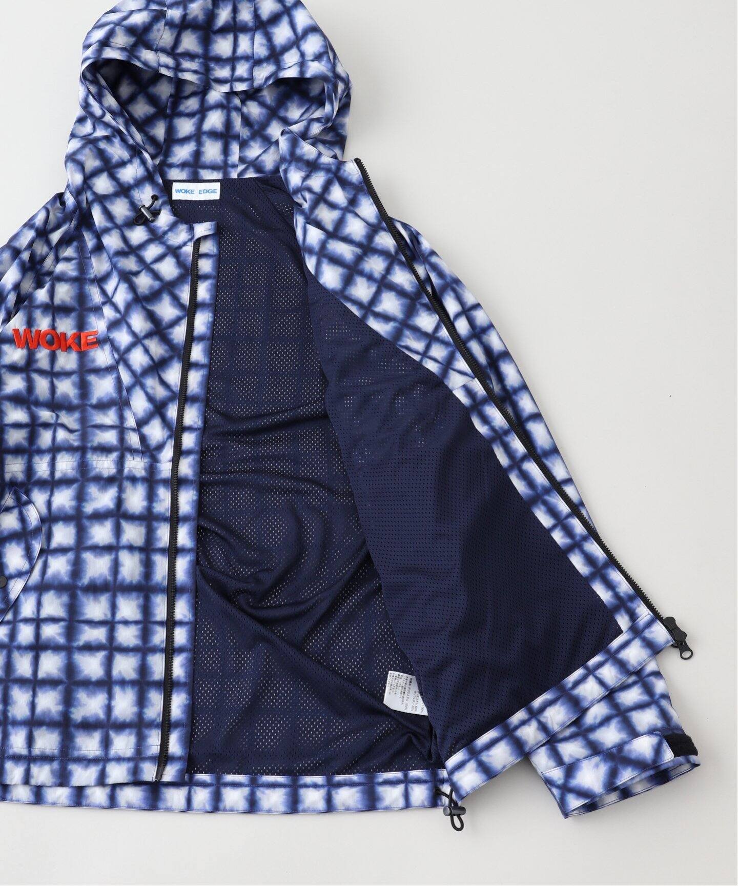 WOKE EDGE / ウォークエッジ TIEDYE CHECK PARKA（ナイロンジャケット 