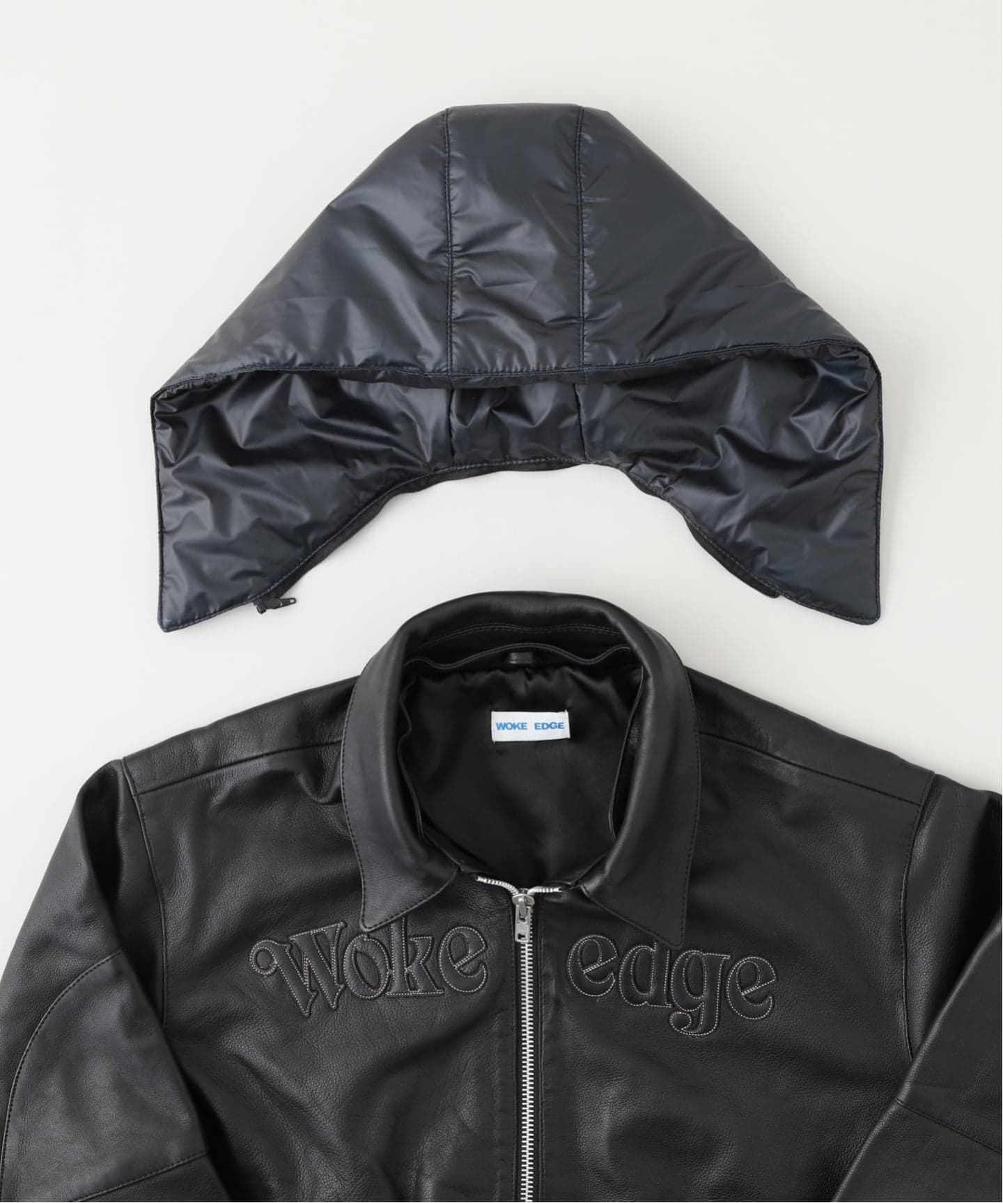 WOKE EDGE / ウォークエッジ LEATHER TECH BOMBER JACKET（レザー