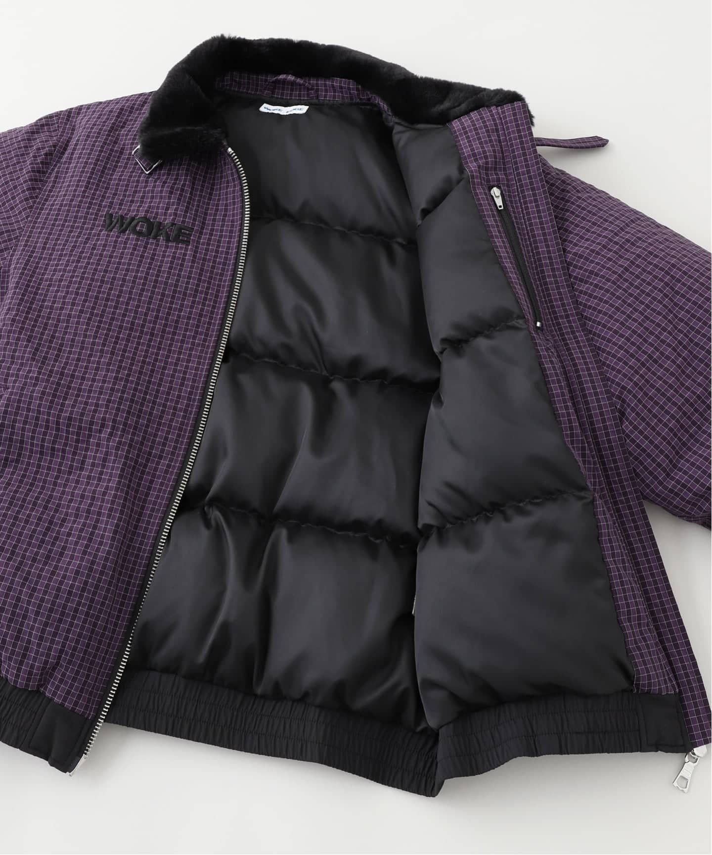 WOKE EDGE チェック柄ナイロンジャケット　M J2028 チェックテーラードジャケット(M ベージュチェック): アウター