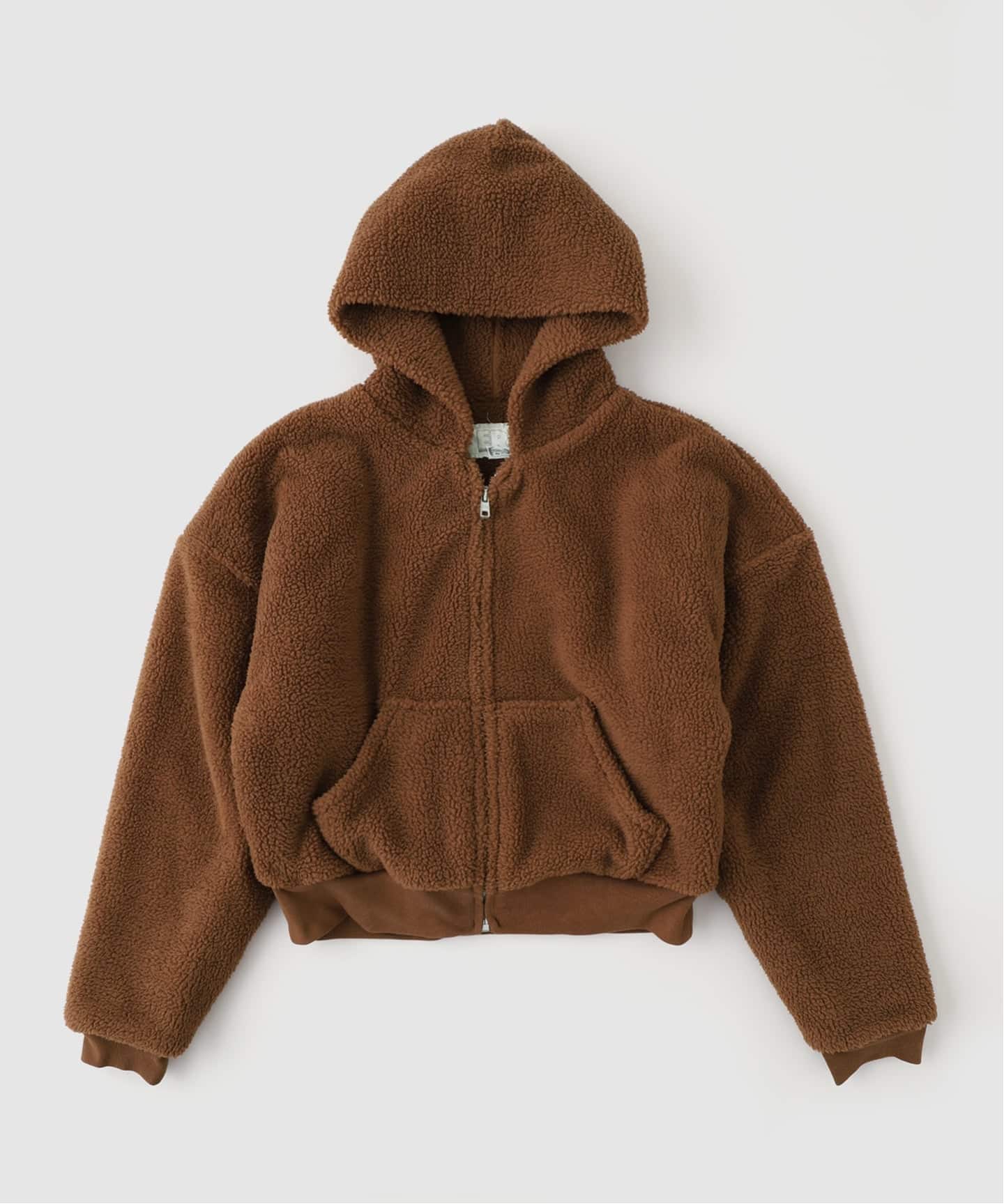 ERL ブラウン フリースジャケット フード付き M ERL / イーアールエル