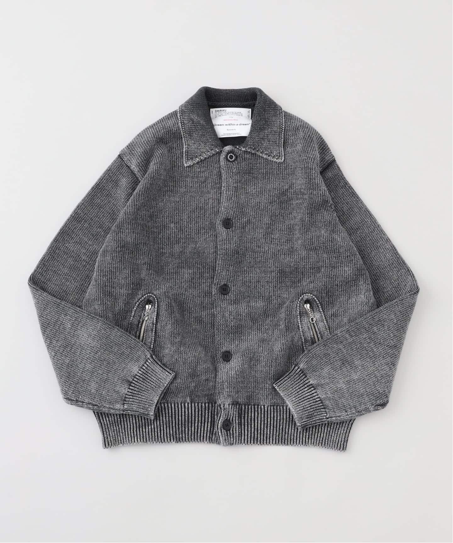 ジャケット・アウター DAIRIKU 2025AW VINTAGE DYED KNIT JACKET DAIRIKU/Vintage Dyed Knit Jacket（Indigo）［ヴィンテージダイ