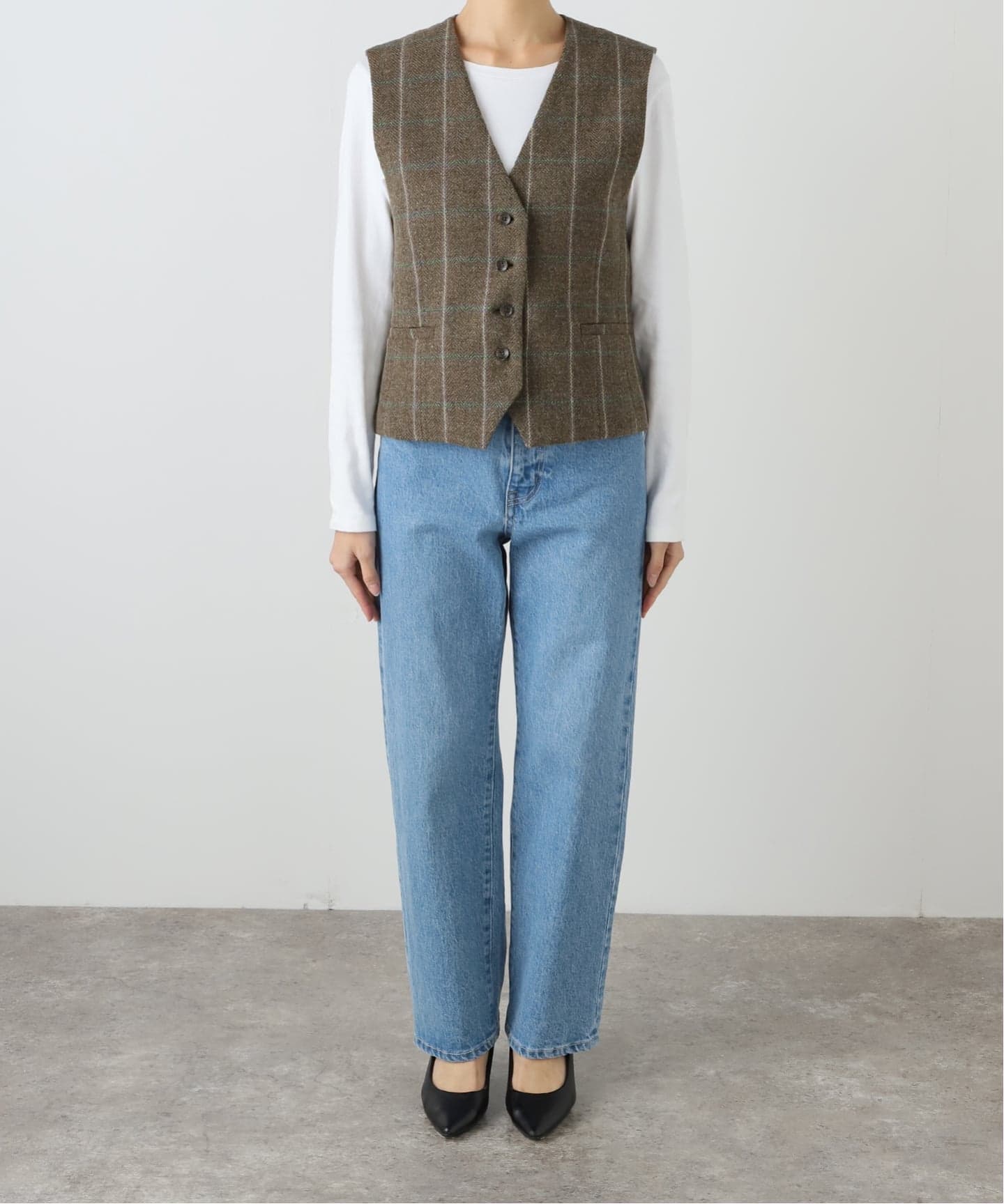 金子綾さん着用】BRITISH WOOL CHECK ベスト（その他ブルゾン