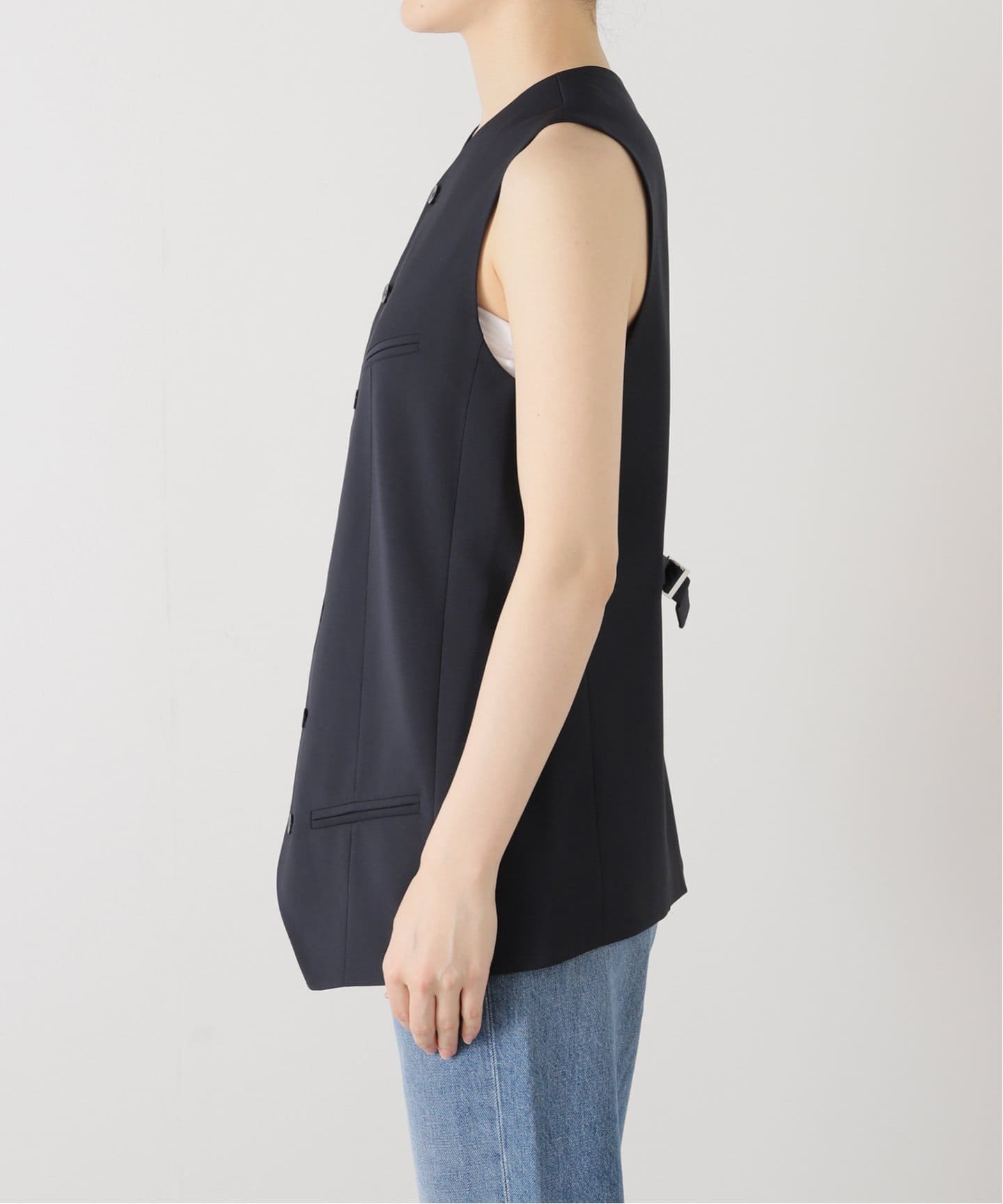 Tibi/ティビ　ベスト　ネイビー　XXSサイズ TIBI/ティビ】TROPICAL WOOL EASY VEST：ベスト（ベスト