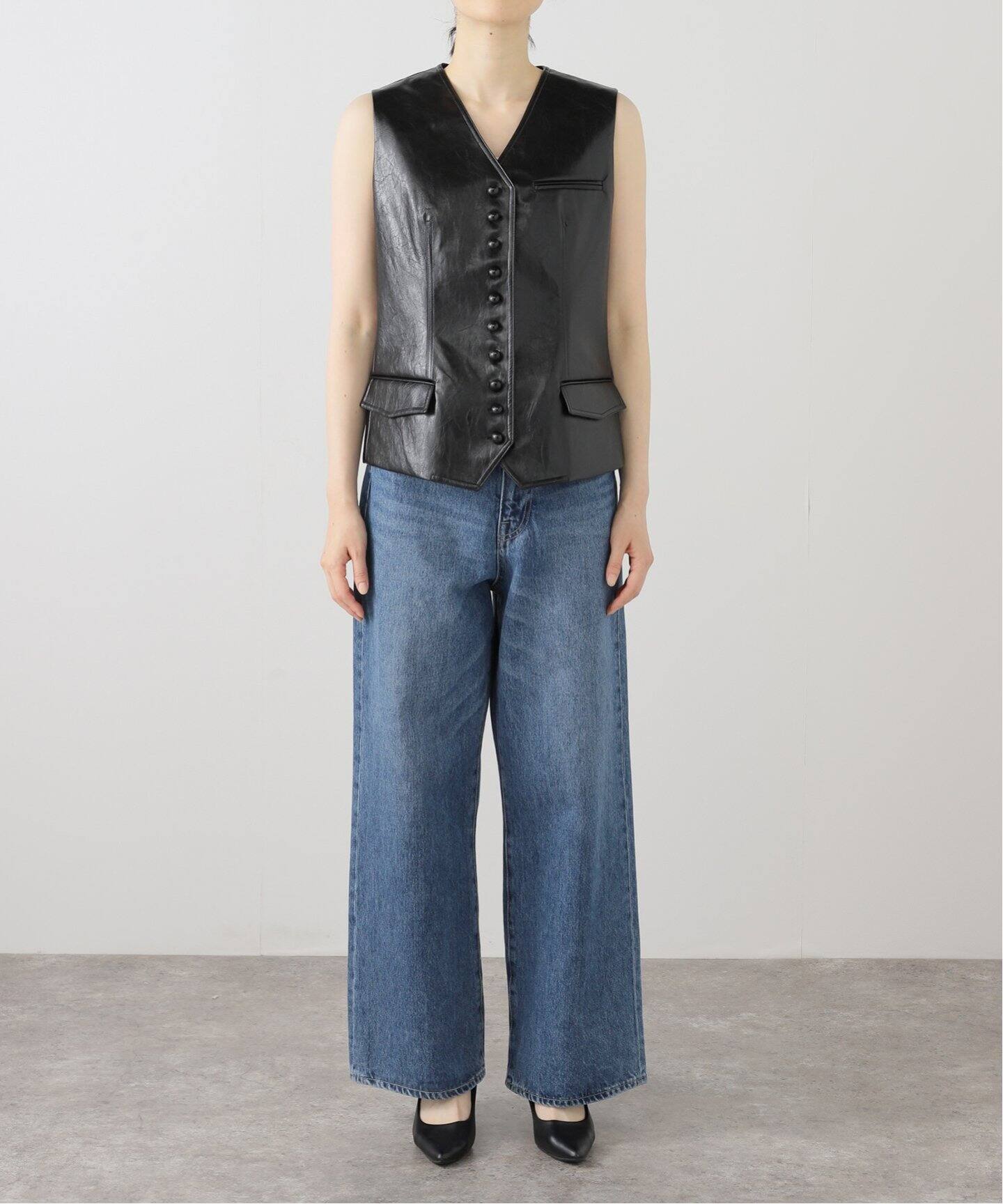 GABRIEL LEE】TAILORED VEGAN LEATHER VEST：ベスト（ベスト 