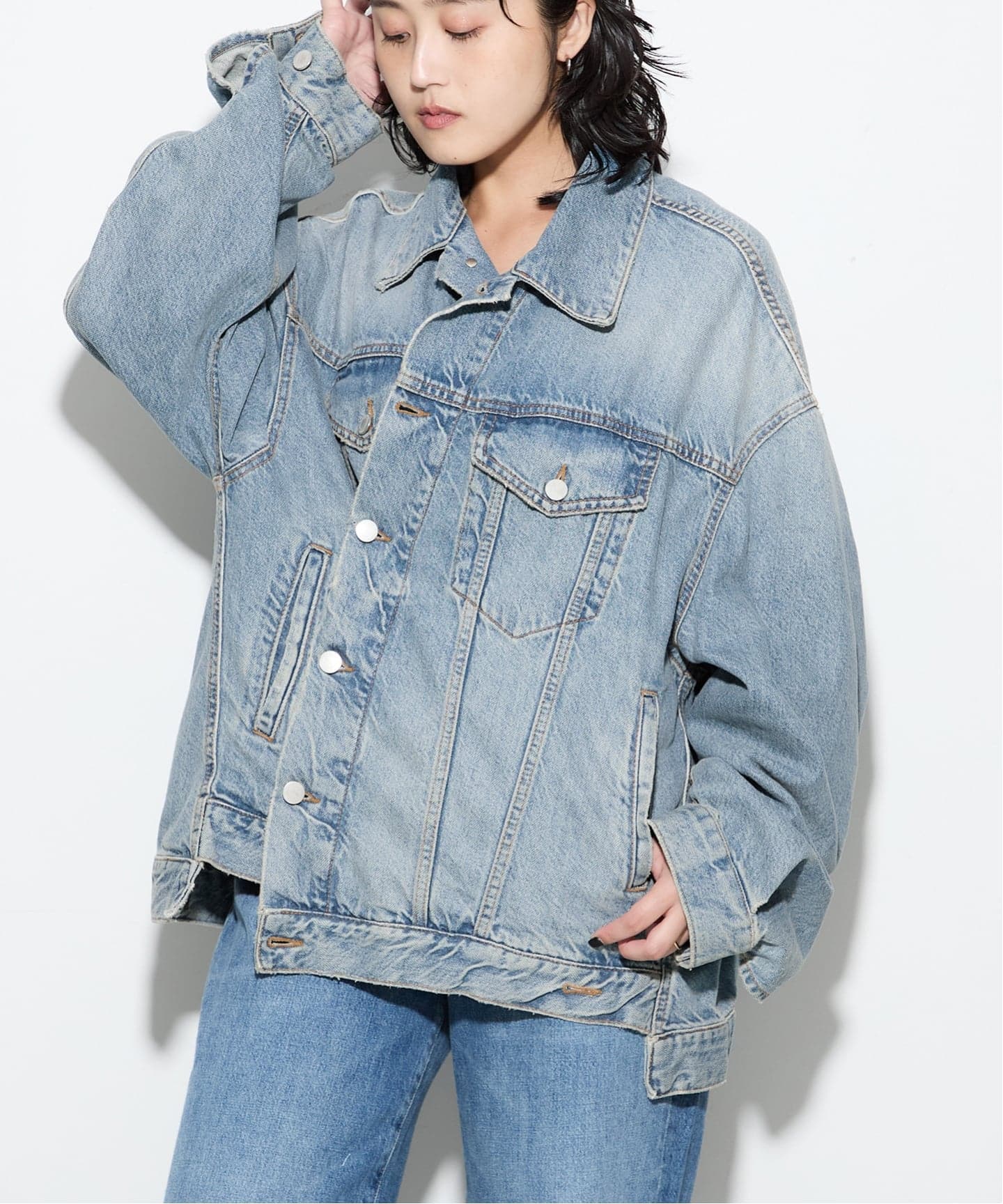 AP STUDIO 【HAIKURE/ハイクル】オーバーデニムジャケット HAIKURE/ハイクル】オーバーブルーデニムジャケット（デニムジャケット