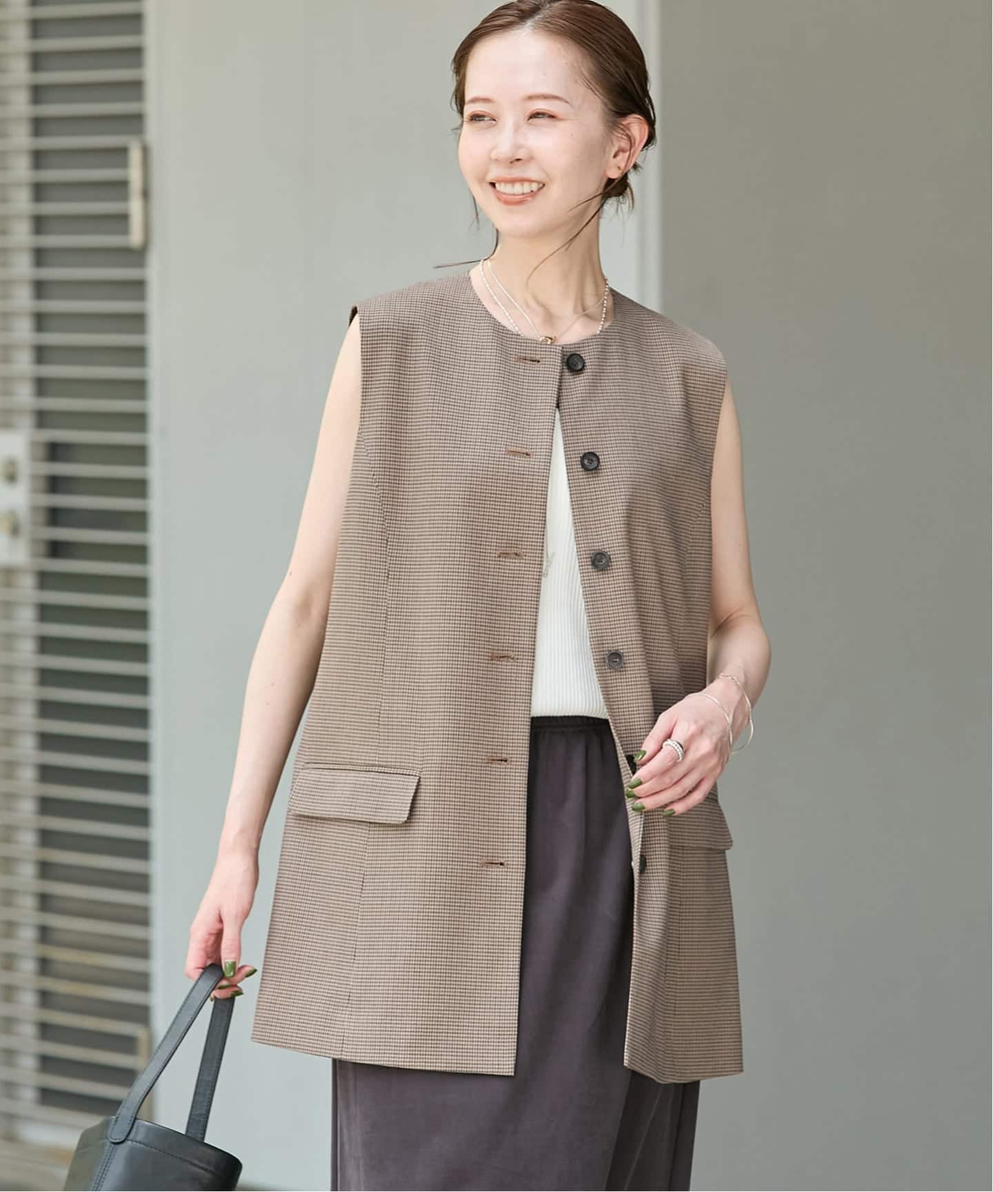 ジャーナルスタンダード　オーナメントボタンノーカラーベスト journal standard L'essage（ジャーナルスタンダードレサージュ