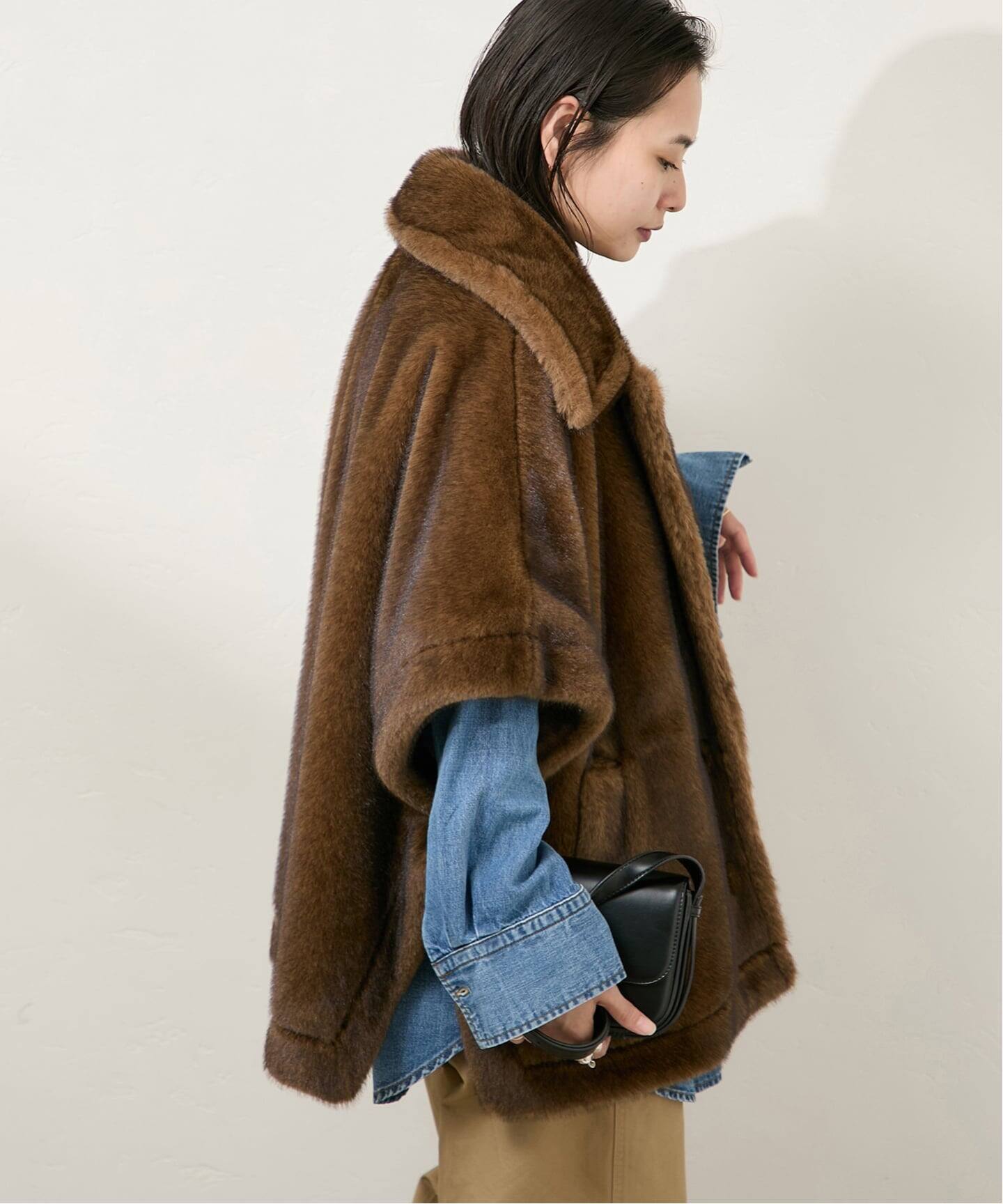 JOURNAL STANDARD フーディポンチョ 予約》Mink Like Fur Poncho（ポンチョ・マント）｜JOURNAL