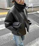 《WEB限定追加予約》フェイクレザーボアブルゾン