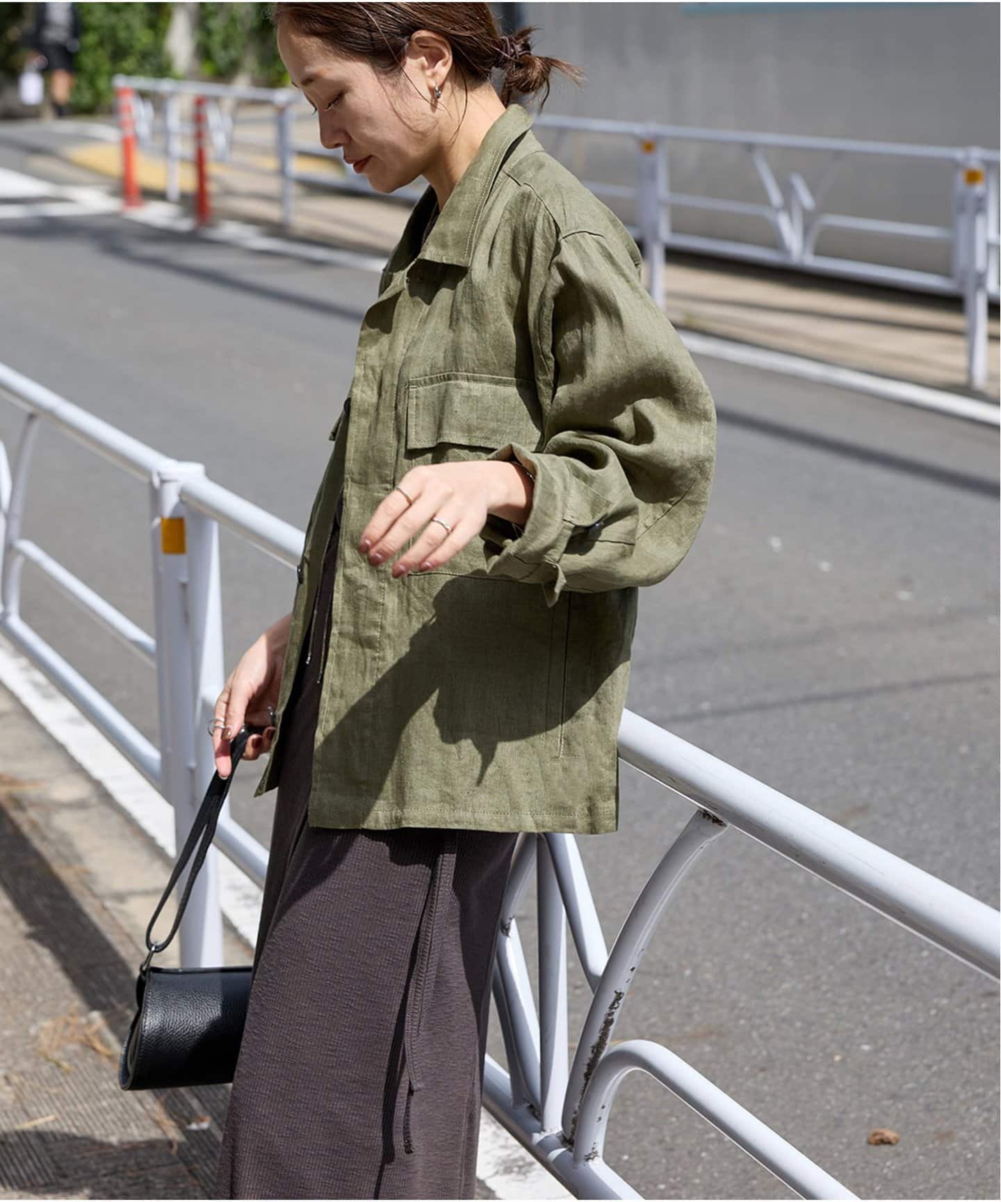 EMPORIO ARMANI リネンシルク　ミリタリージャケット　ジップアップ EMPORIO ARMANI リネンシルク ミリタリージャケット ジップアップΩ