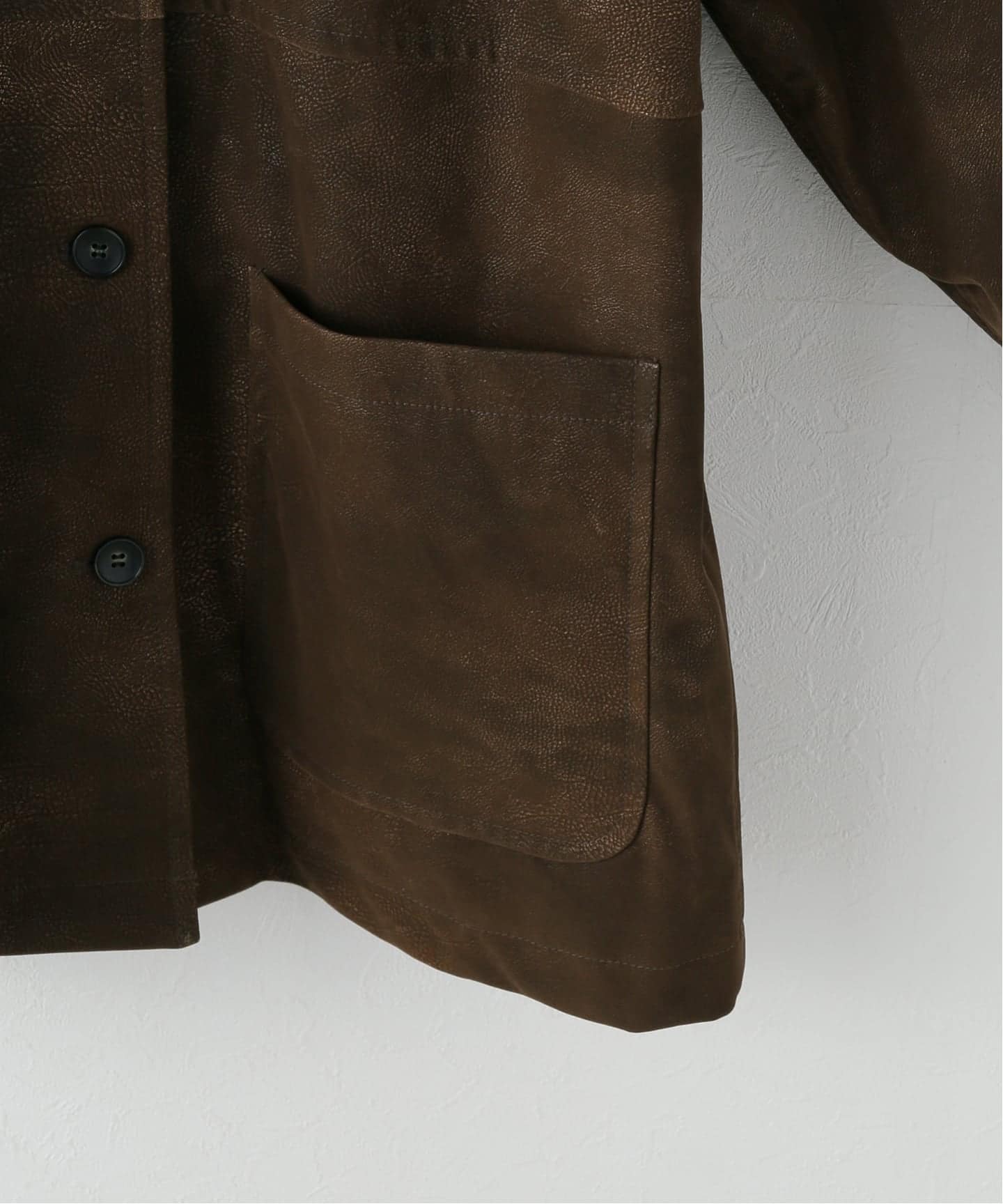 フロックフェイクレザーカバーオール（カバーオール）｜JOURNAL