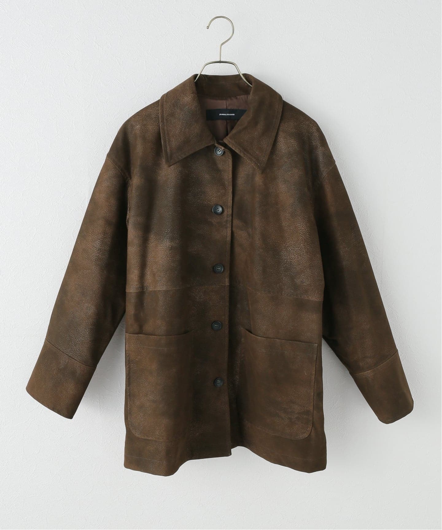 フロックフェイクレザーカバーオール（カバーオール）｜JOURNAL