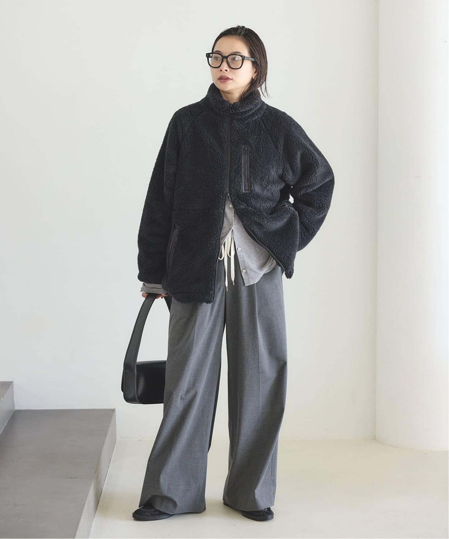 FIDELITY JOURNAL STANDARD ファーポンチョ USA製 黒 FIDELITY JOURNAL STANDARD ファーポンチョ USA製 黒